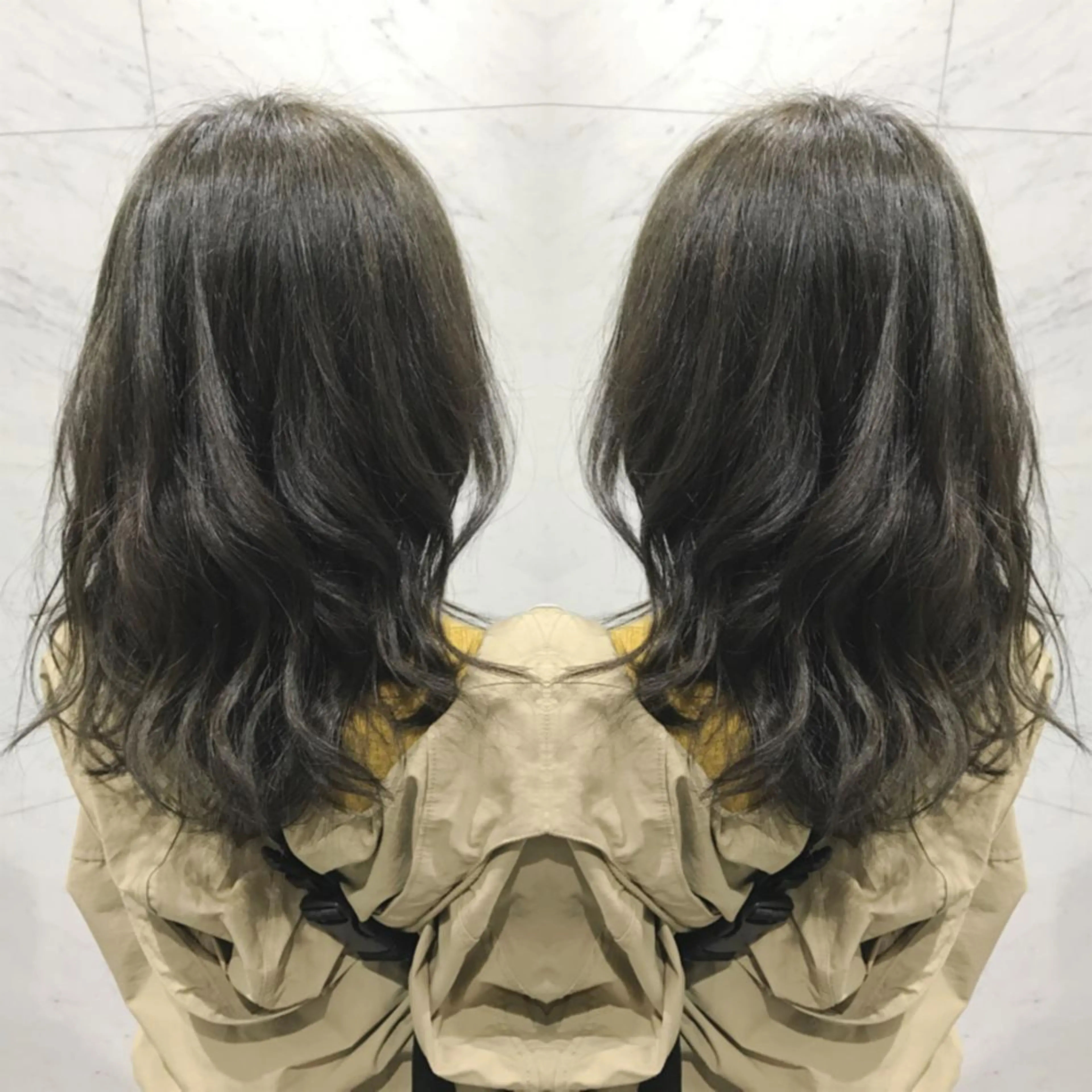 ミディアム カラー カット ヘアカラー トリートメント 重政 和樹のヘアスタイル