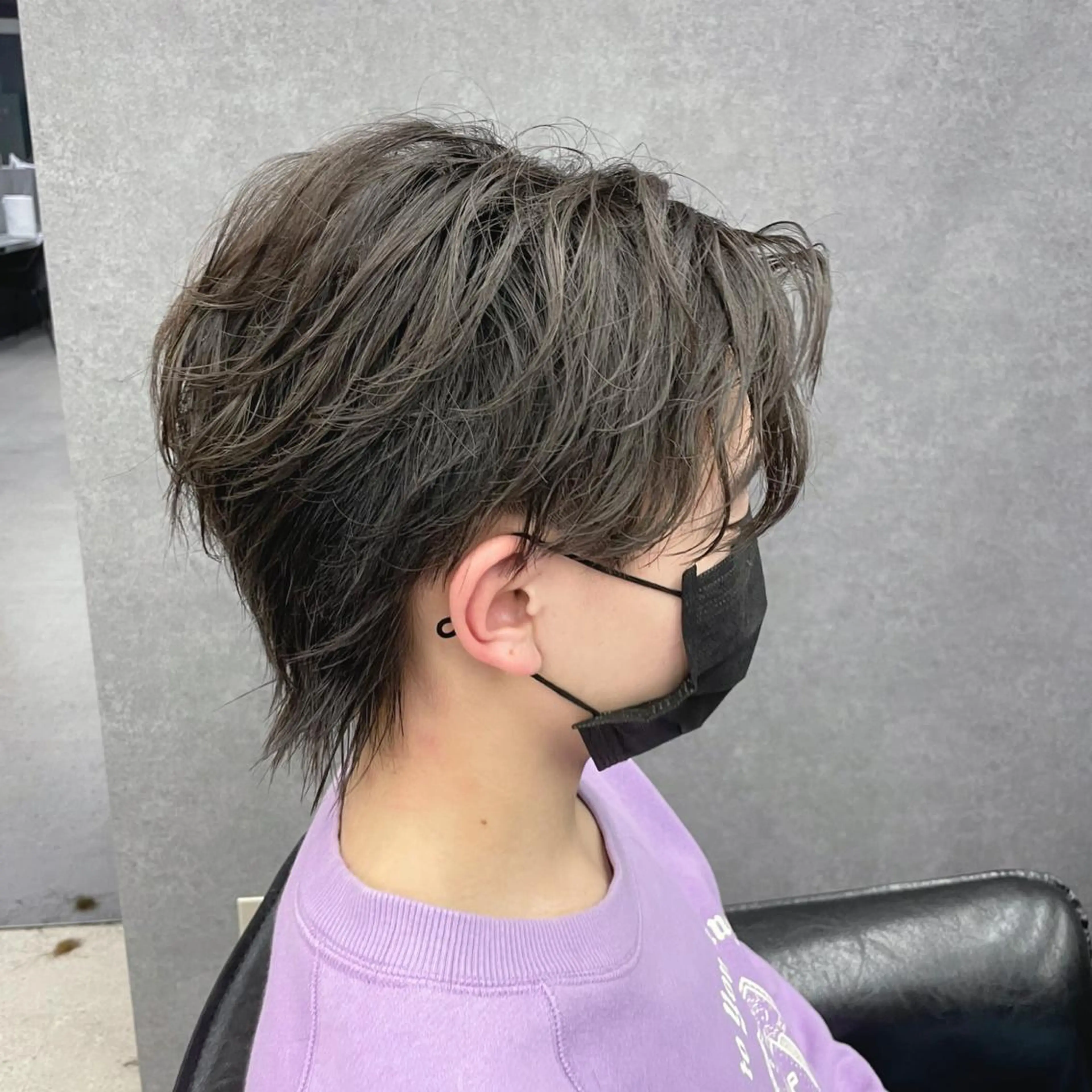 ショート パーマ メンズ メンズパーマ メンズウルフカット ウルフカット REEED所属・毛流れ縮毛矯正✨ メンズ那智優貴のヘアスタイル