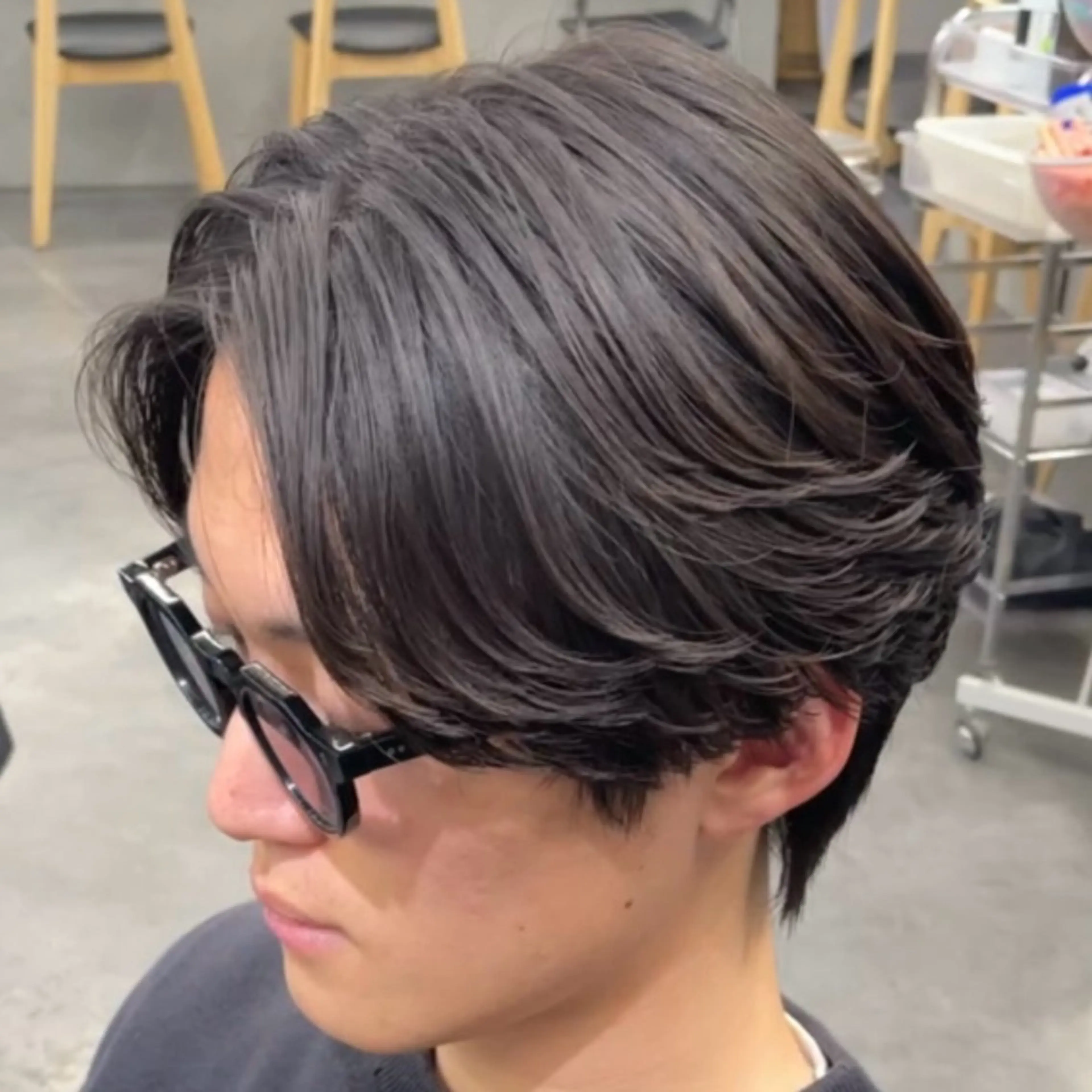 ミディアム パーマ ヘアアレンジ メンズ カット パーマ fifth 石川 凪のヘアスタイル