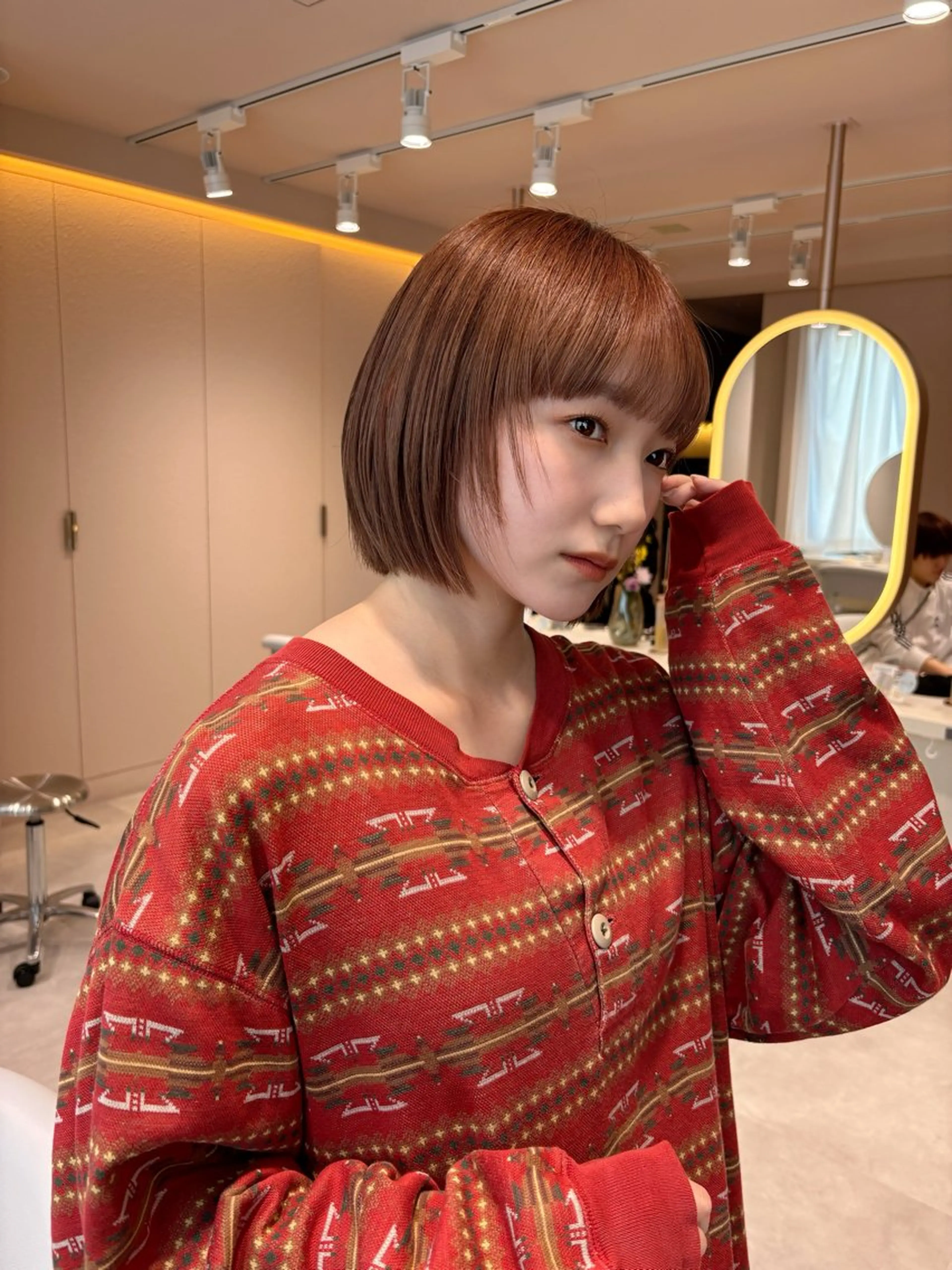 ミディアム ボブ カット ヘアカラー 似合わせno.1💎 韓国ヘア特化まなかのヘアスタイル