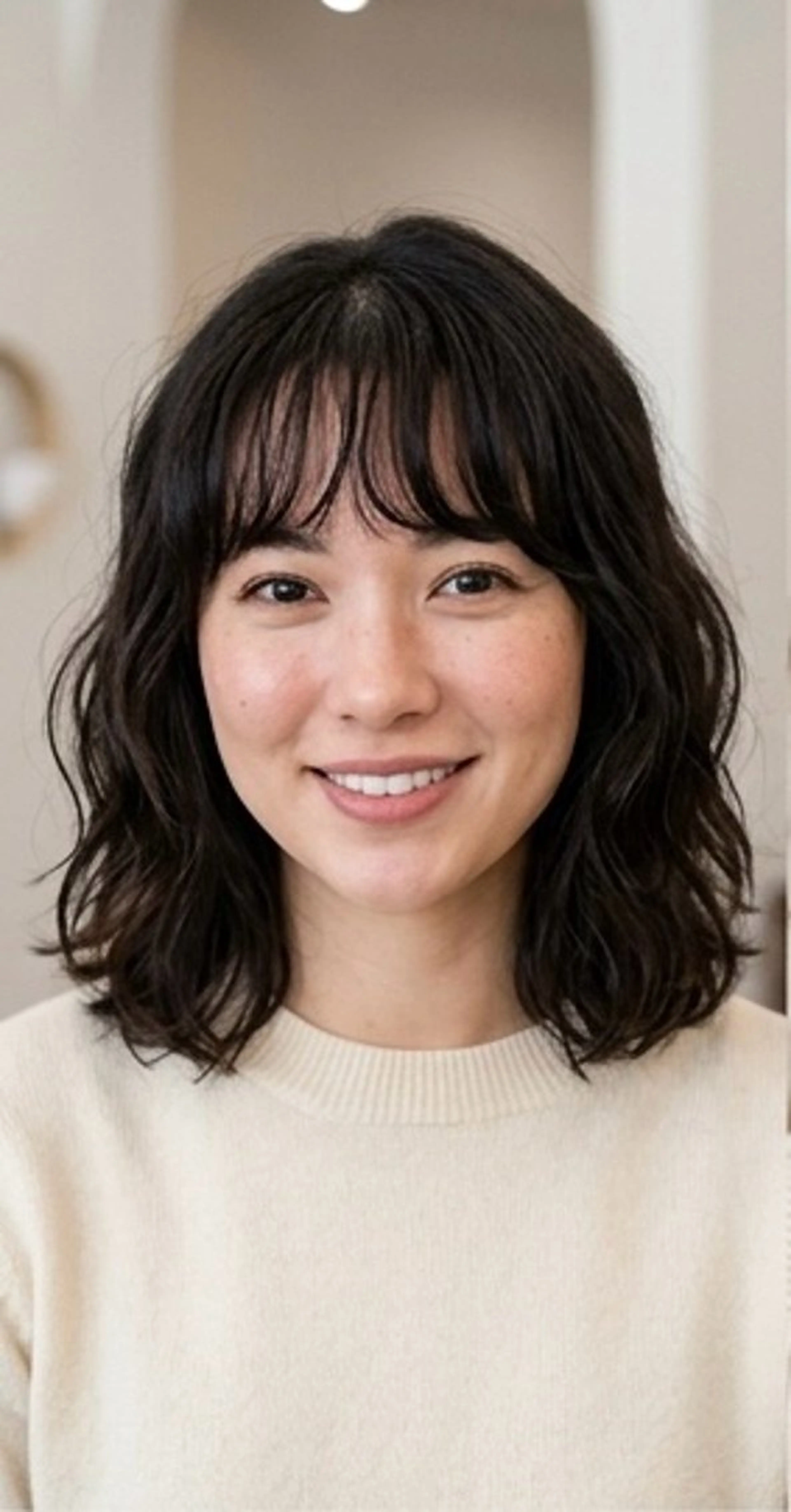 カットと前髪のパーマの写真