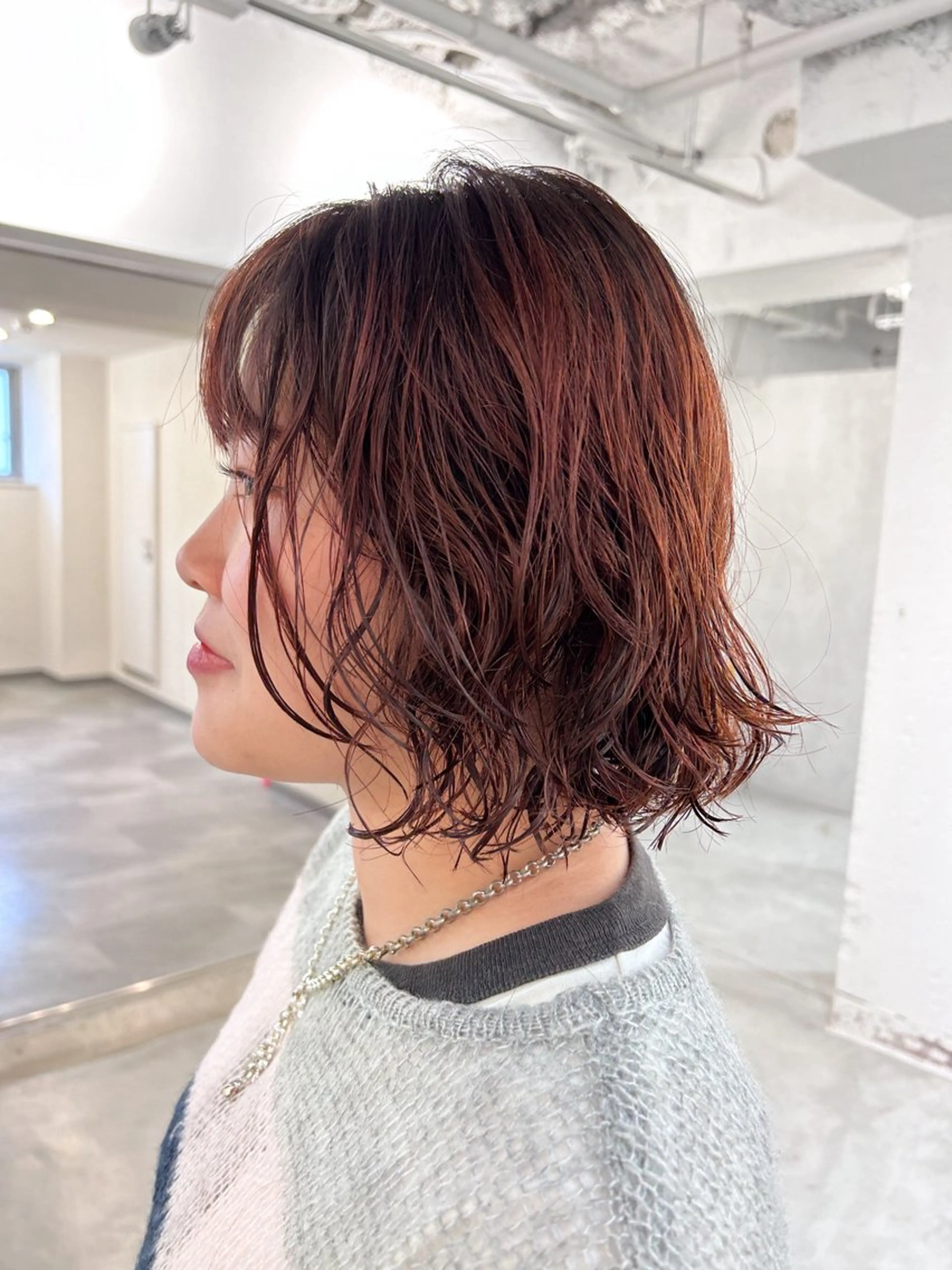 ショート カラー パーマ カット パーマ 切りっぱなしBOB 職人💜Anzuのヘアスタイル