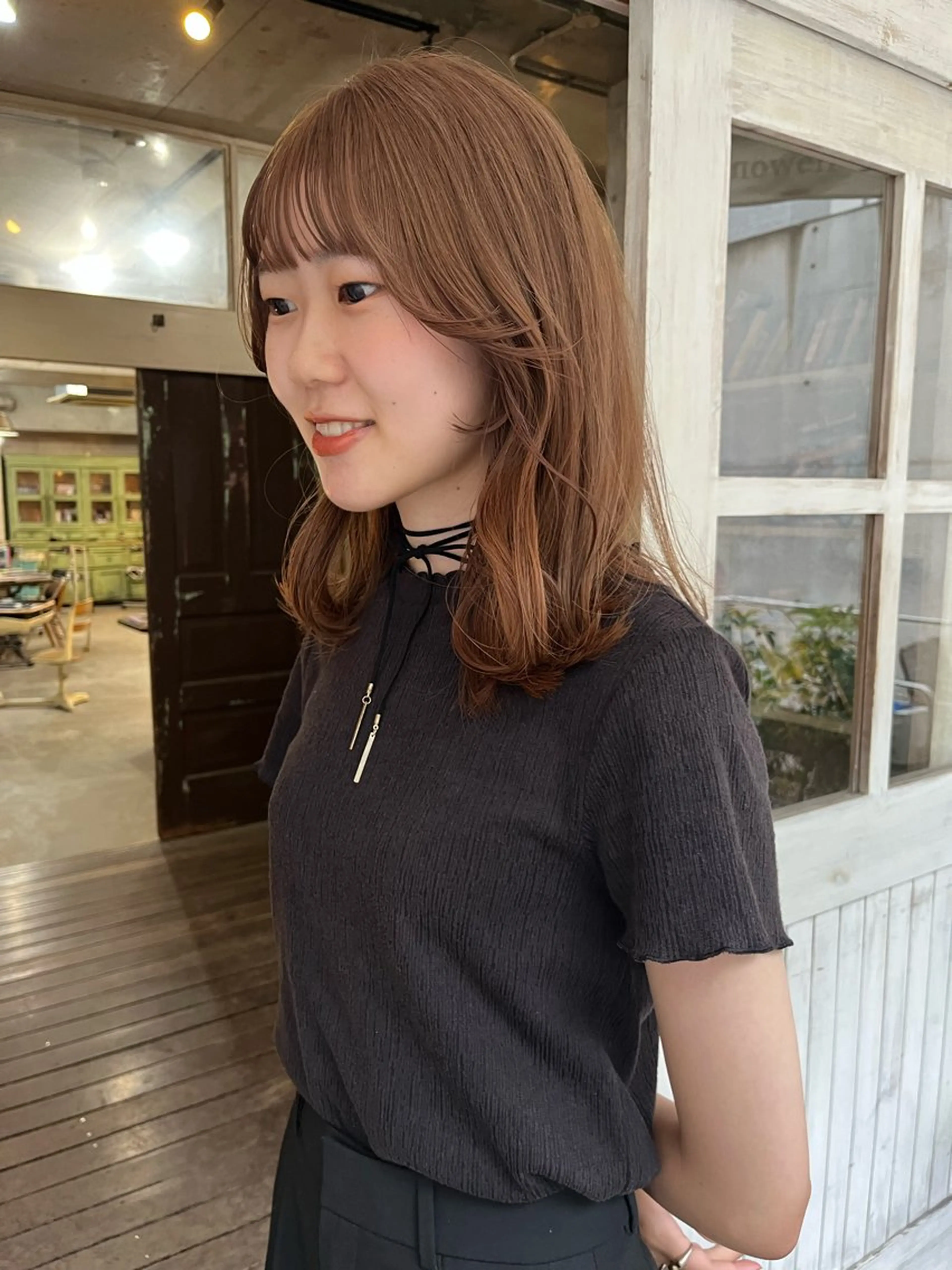 セミロング ヘアカラー トリートメント ハイトーン/顔まわり レイヤー/YUKAのヘアスタイル