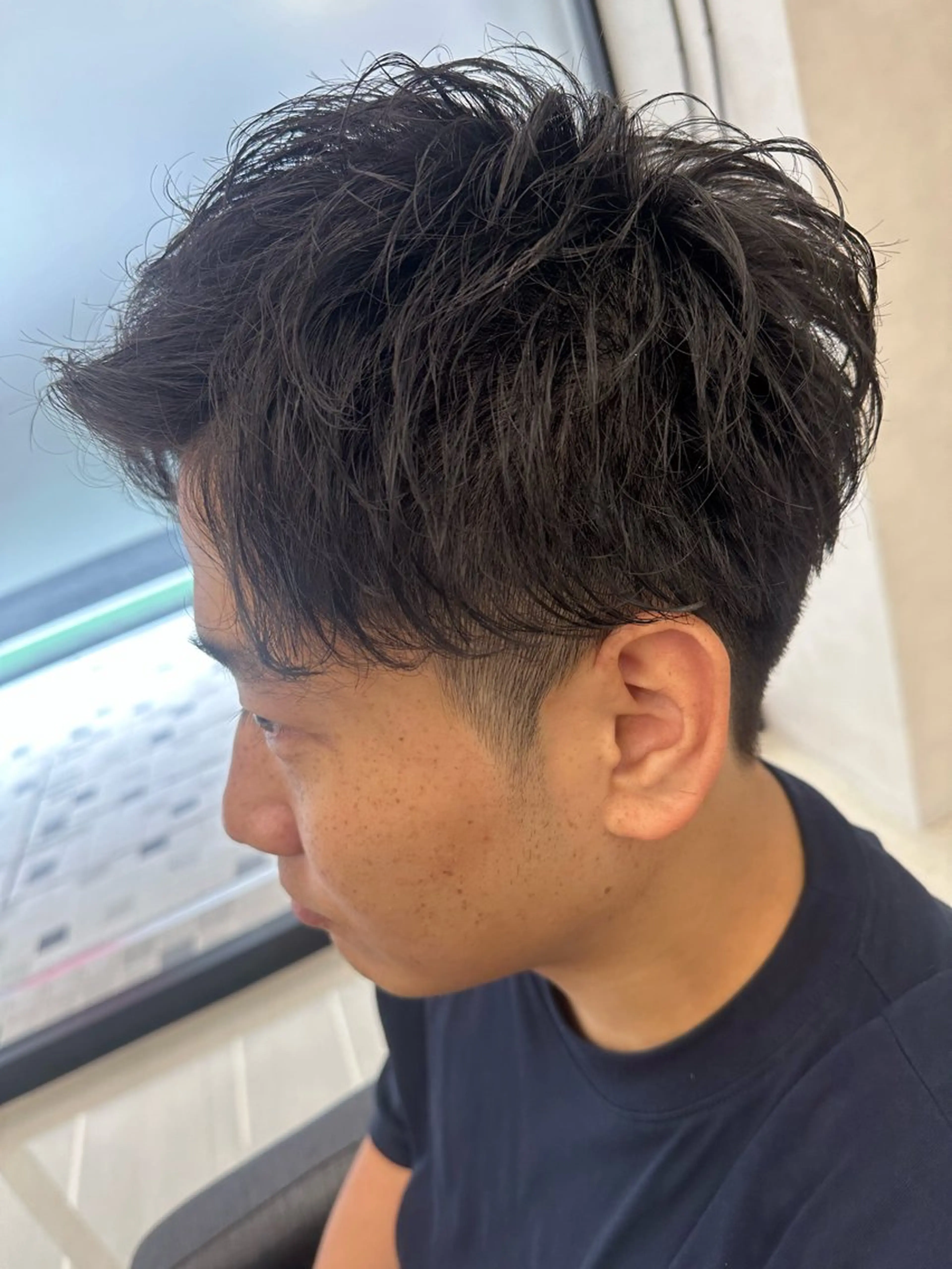 ショート パーマ メンズ フェードカット メンズパーマ 波巻きパーマ スパイラルパーマ 💈メンズ特化 美容師サキ💈のヘアスタイル