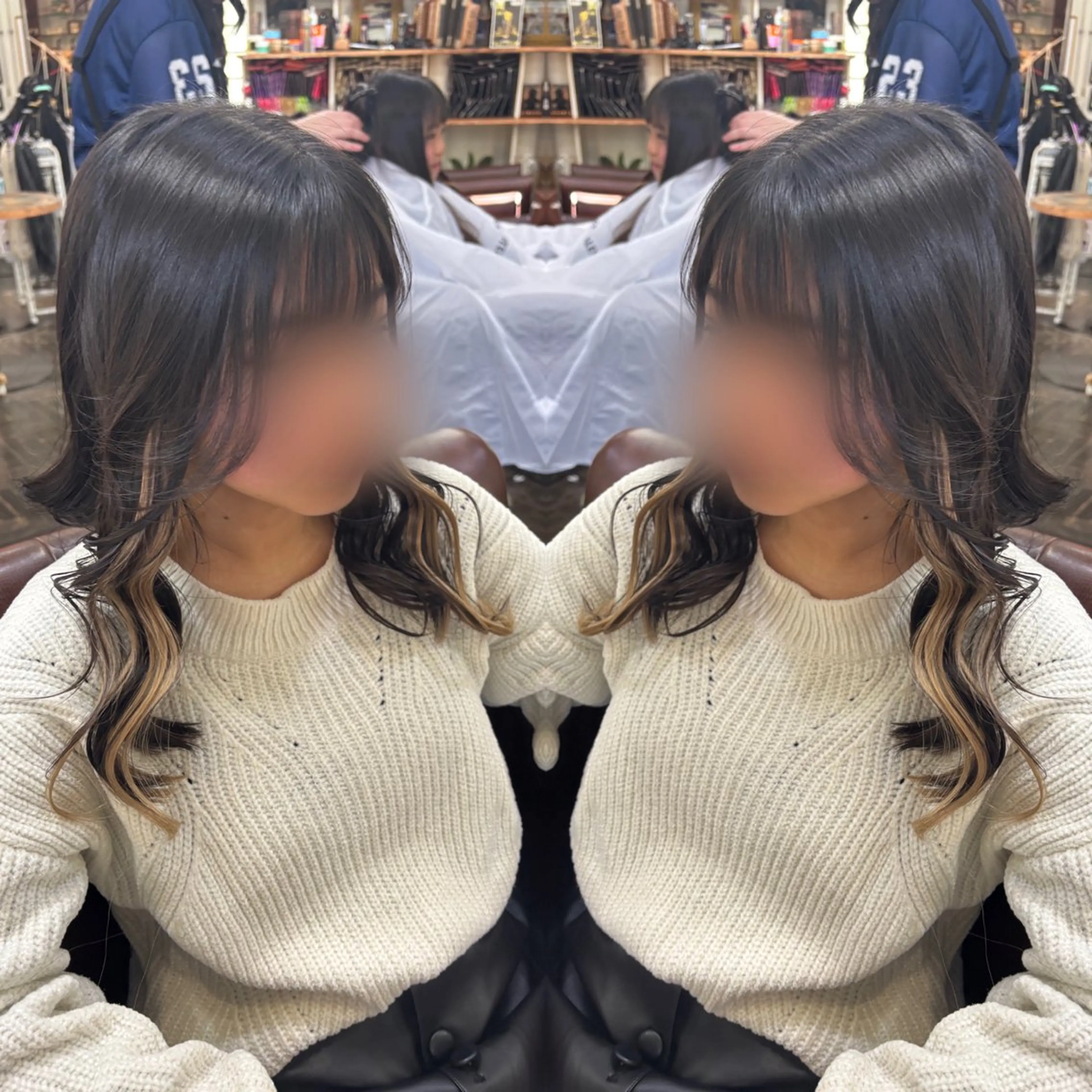 ミディアム キッズ エクステ 💎ハイトーン/艶 カラー モエカ💎のヘアスタイル