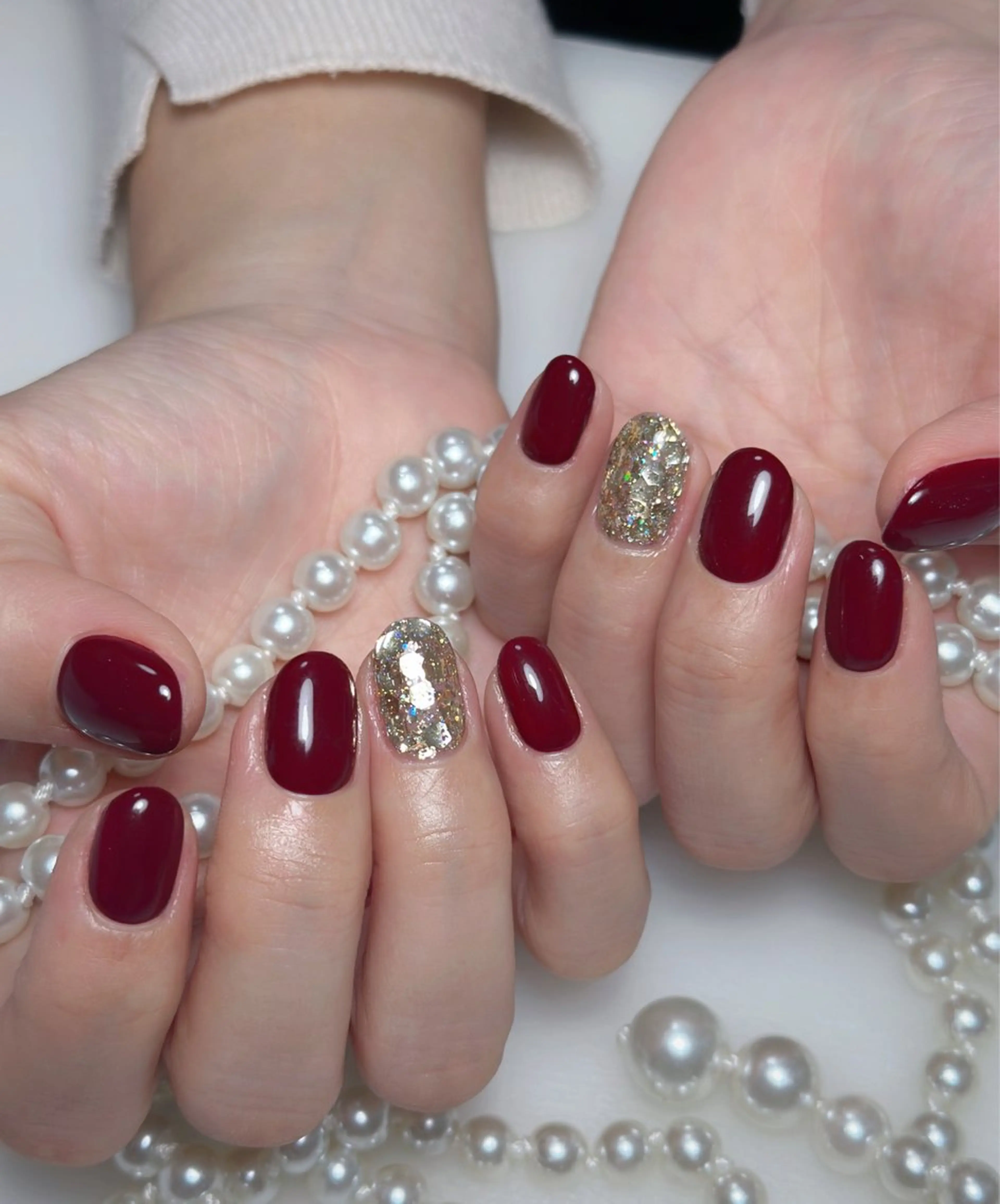 ネイル オーロラネイル 長さ出し フットネイル 韓国ネイル ラメ(グリッター) 👍thumbs up nail👍のネイルデザイン