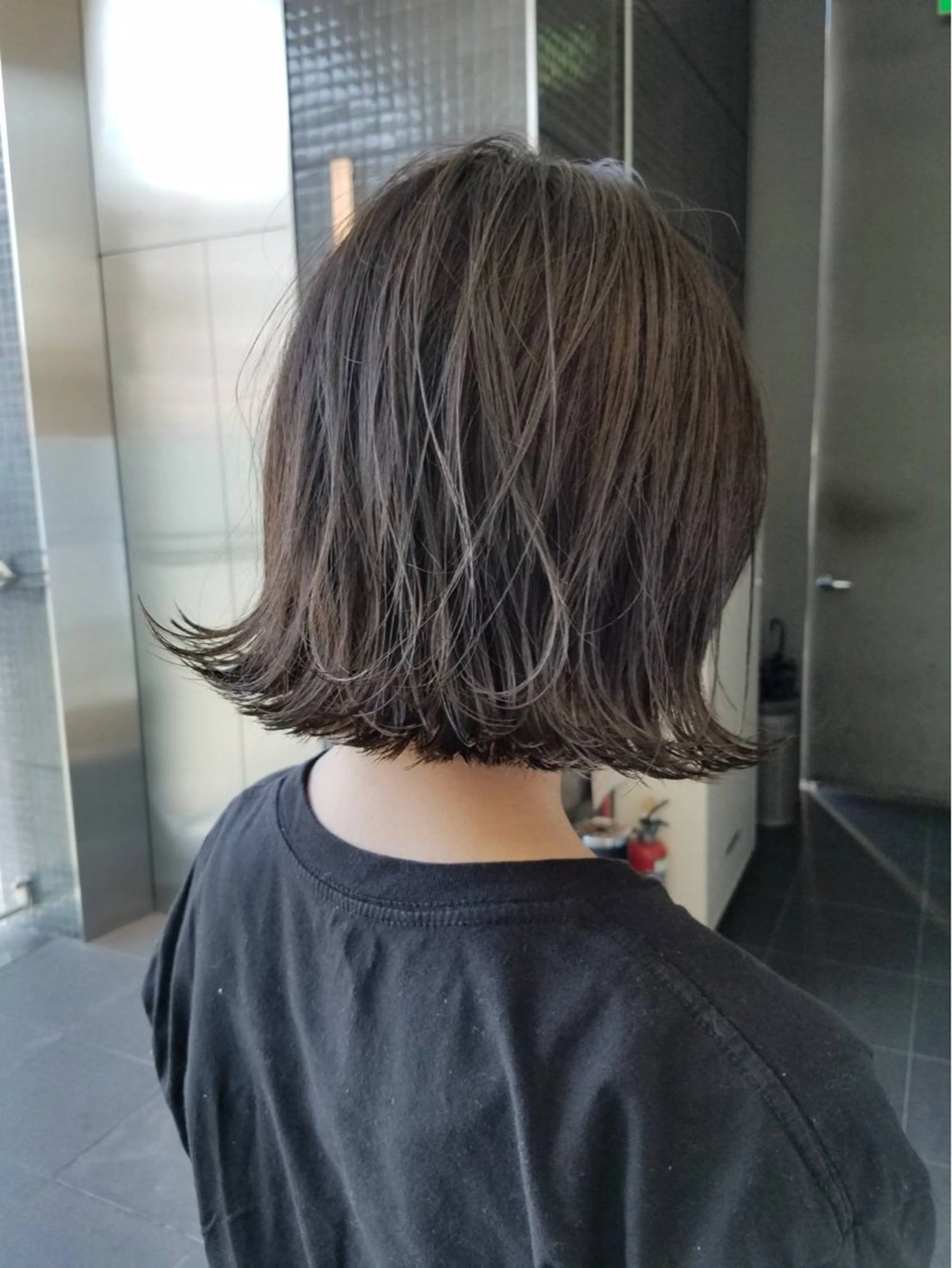 ミディアム カラー ブリーチ 透明感カラー ハイライトカラー ハイライト シミズ アスカのヘアスタイル