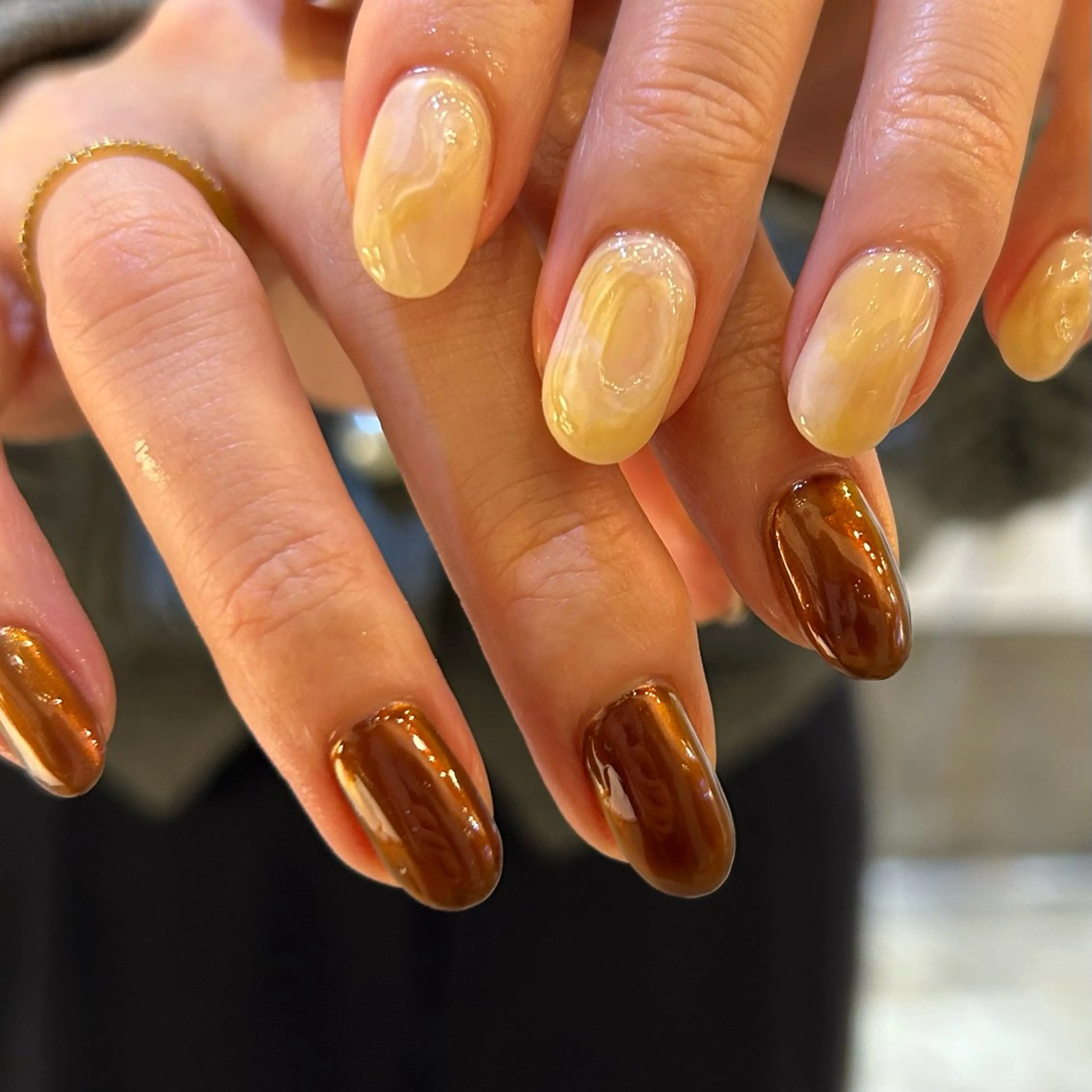 ネイル マットネイル ミラーネイル Yumi シンプルネイルのネイルデザイン