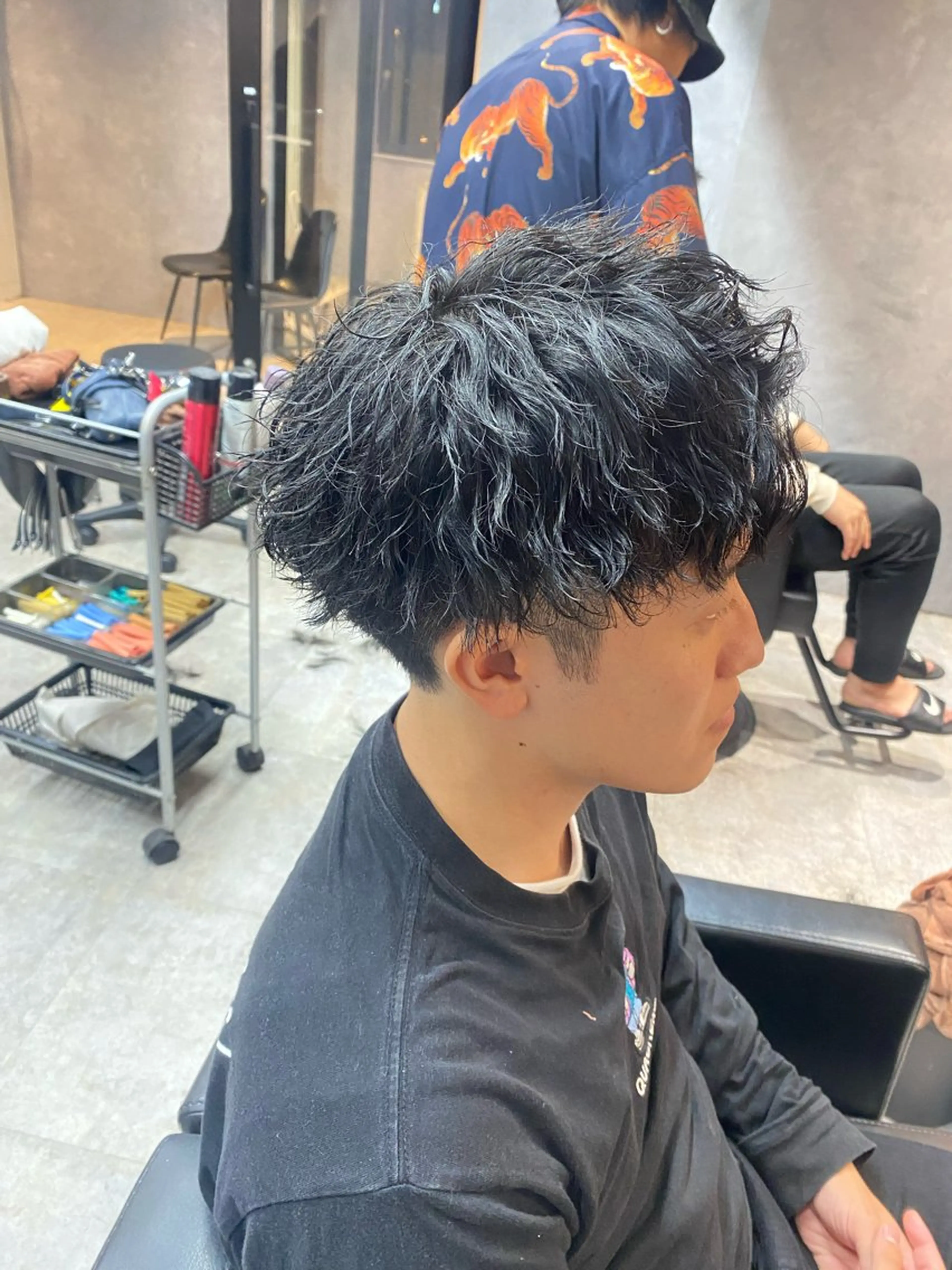 ショート パーマ メンズ メンズパーマ ツイストスパイラルパーマ 波巻きパーマ スパイラルパーマ ツイストスパイラル/ メンズ特化/中川誠也のヘアスタイル