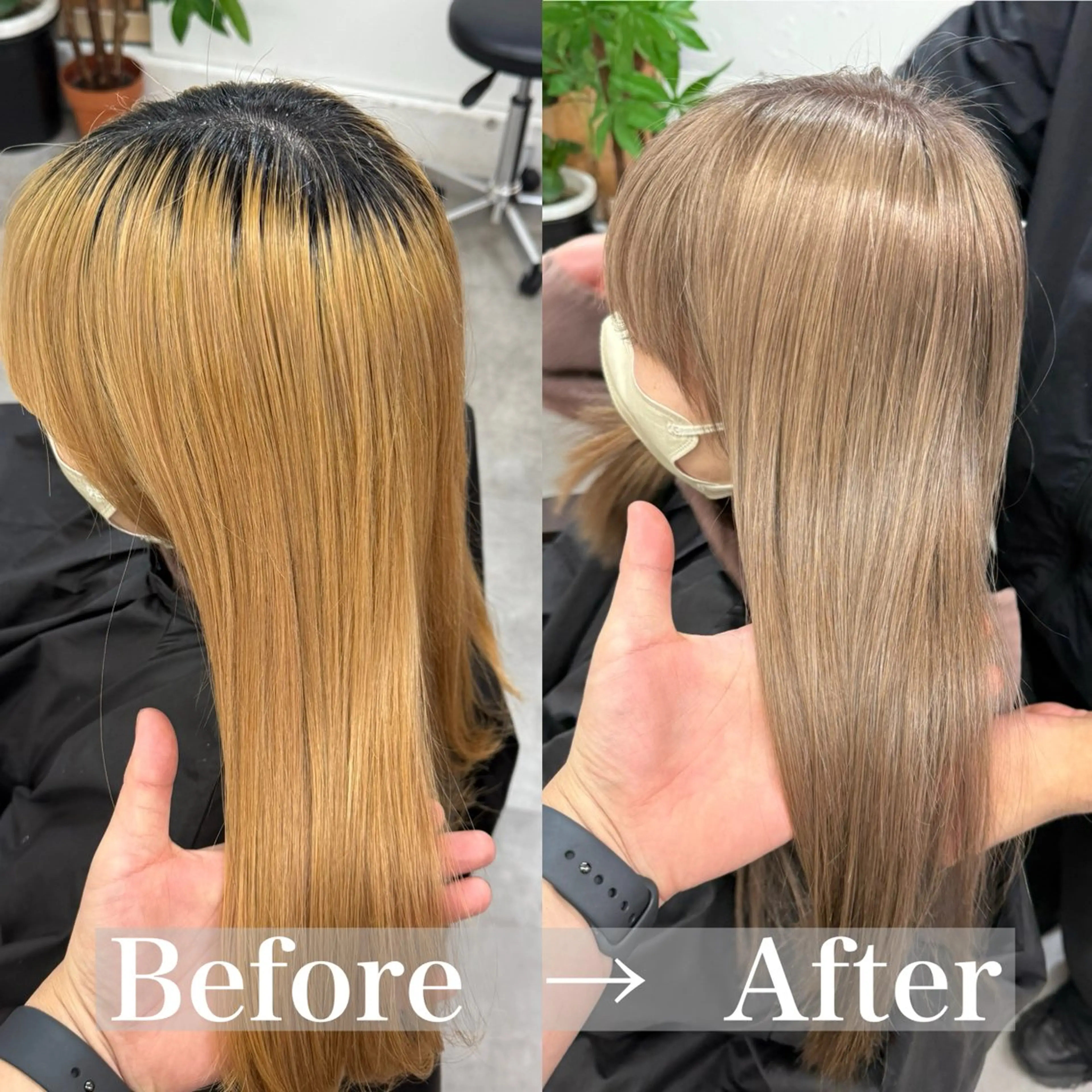 ロング カラー ブリーチ ダブルカラー イヤリングカラー イルミナカラー ブリーチなしカラー 立川✨ブリーチ/ ケアブリーチ✨のヘアスタイル