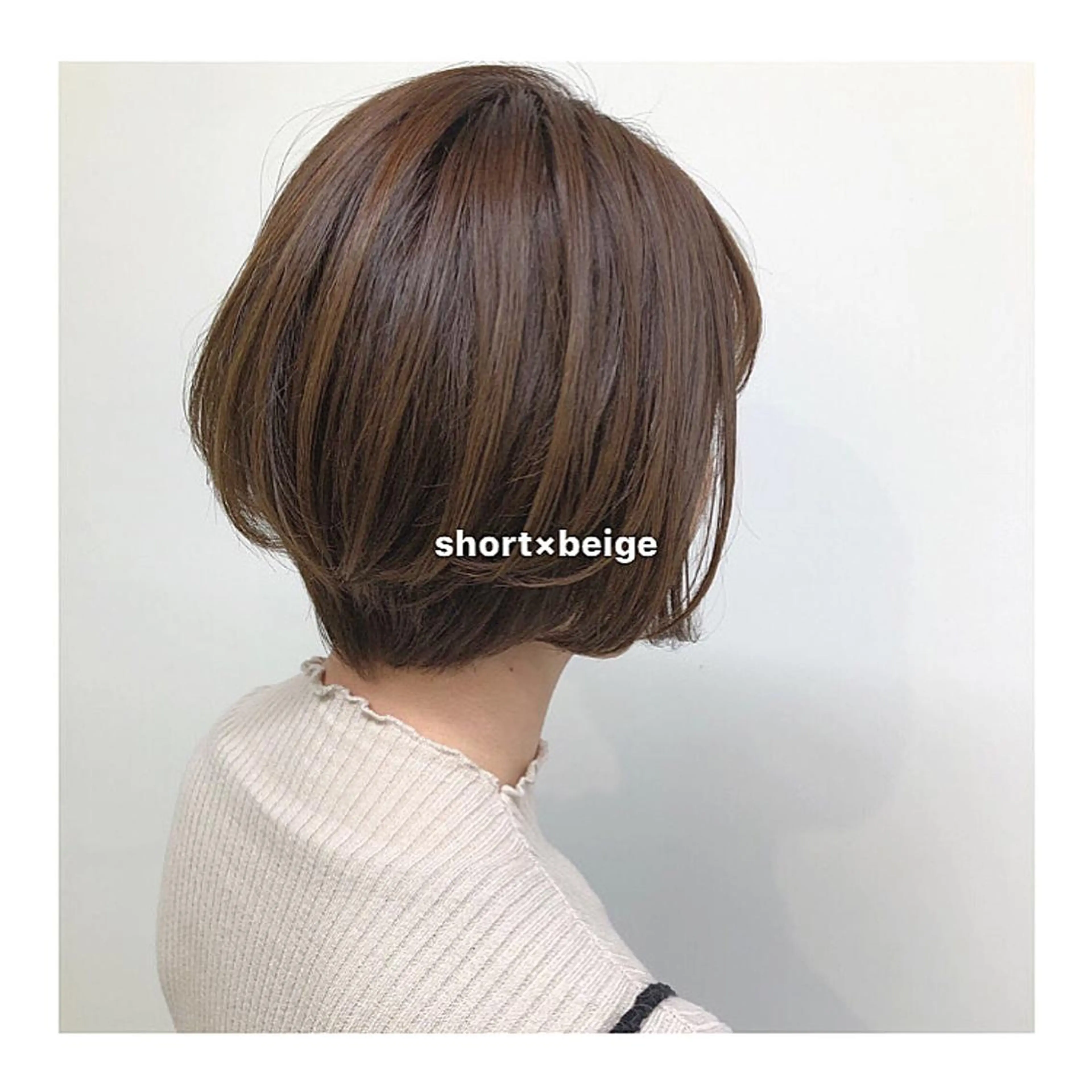 ショート カラー ベージュカラー レイヤーボブ/ボブ 仲川和人のヘアスタイル