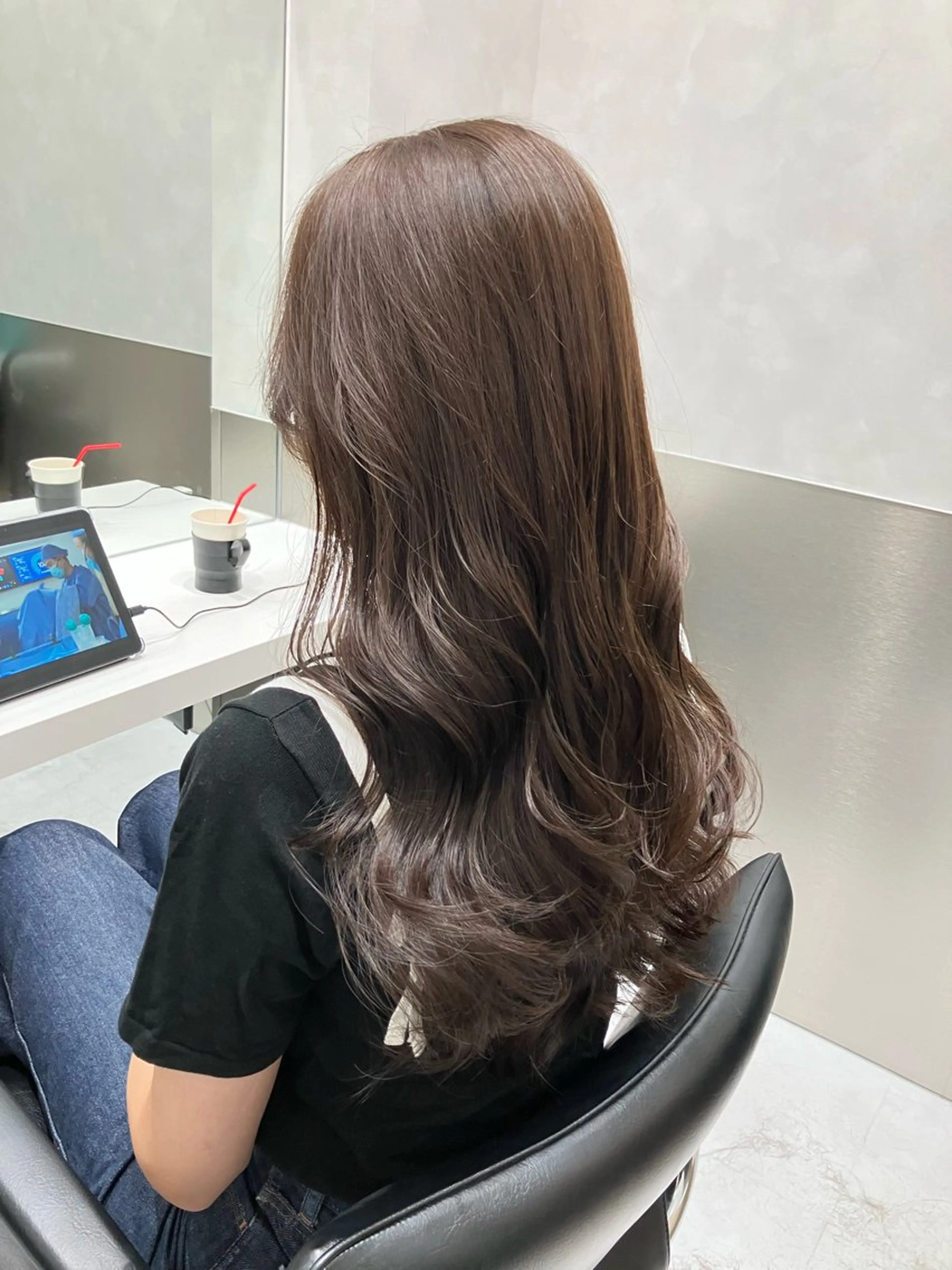 ロング カラー カット ヘアカラー トリートメント 💖ブリーチなし透明 感💖ASAHIのヘアスタイル