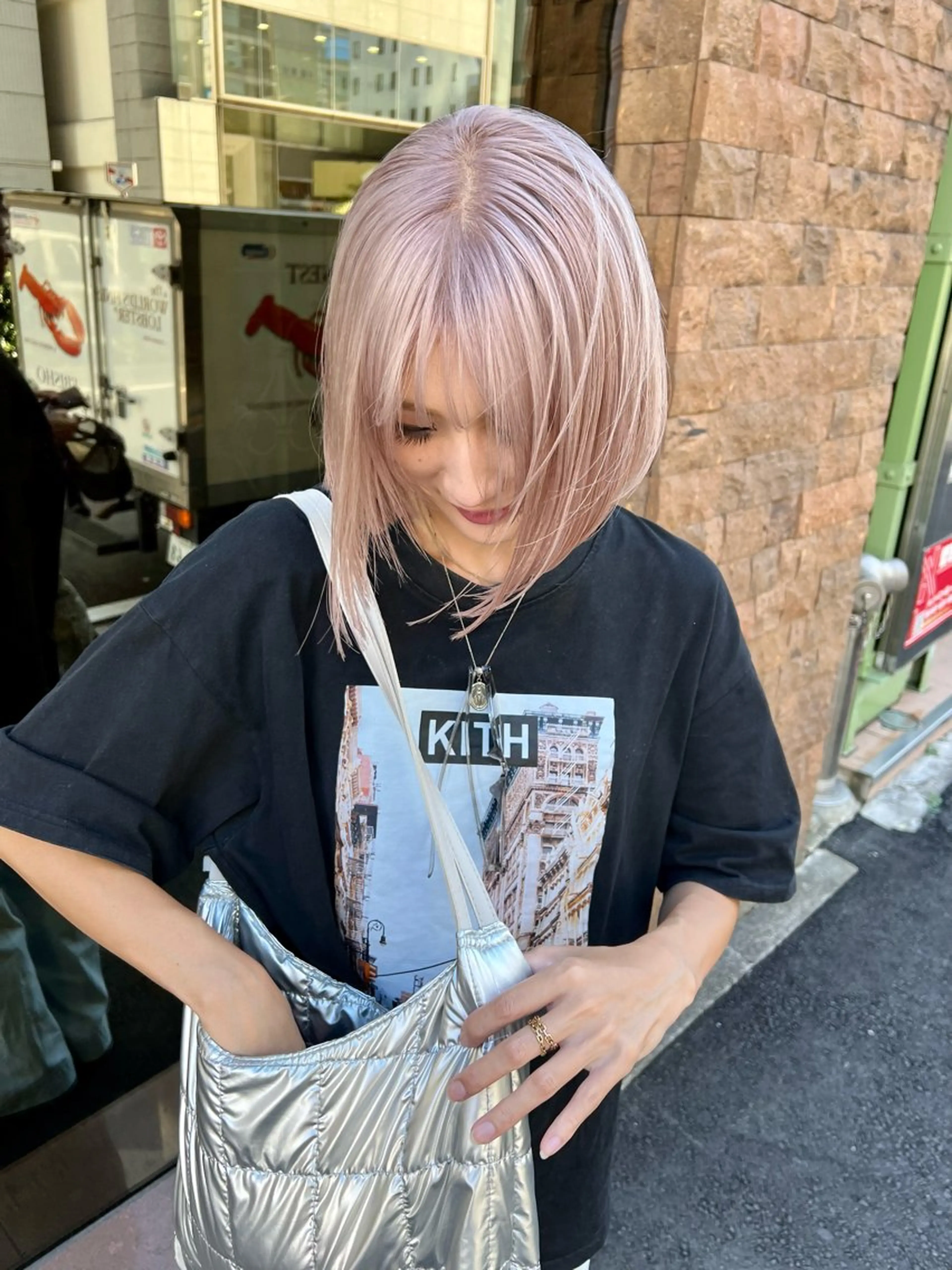 ショート カラー ベージュカラー ホワイトベージュ ボブ 🌈ハイトーン/ボブ 🌈のヘアスタイル