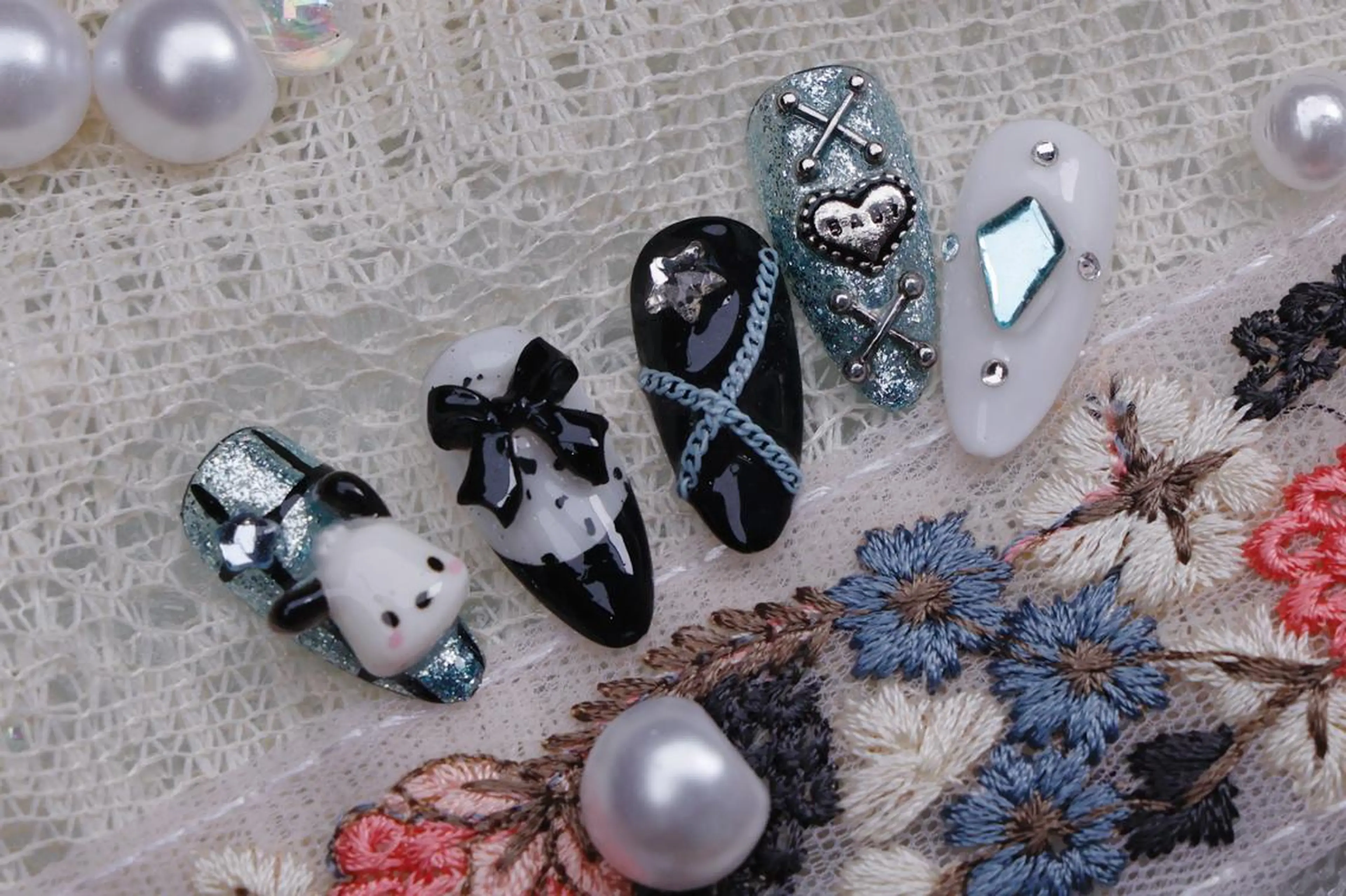 ネイル ハロウィン ロングネイル マグネットネイル スカルプネイル ネイルチップ Mss えりのネイルデザイン