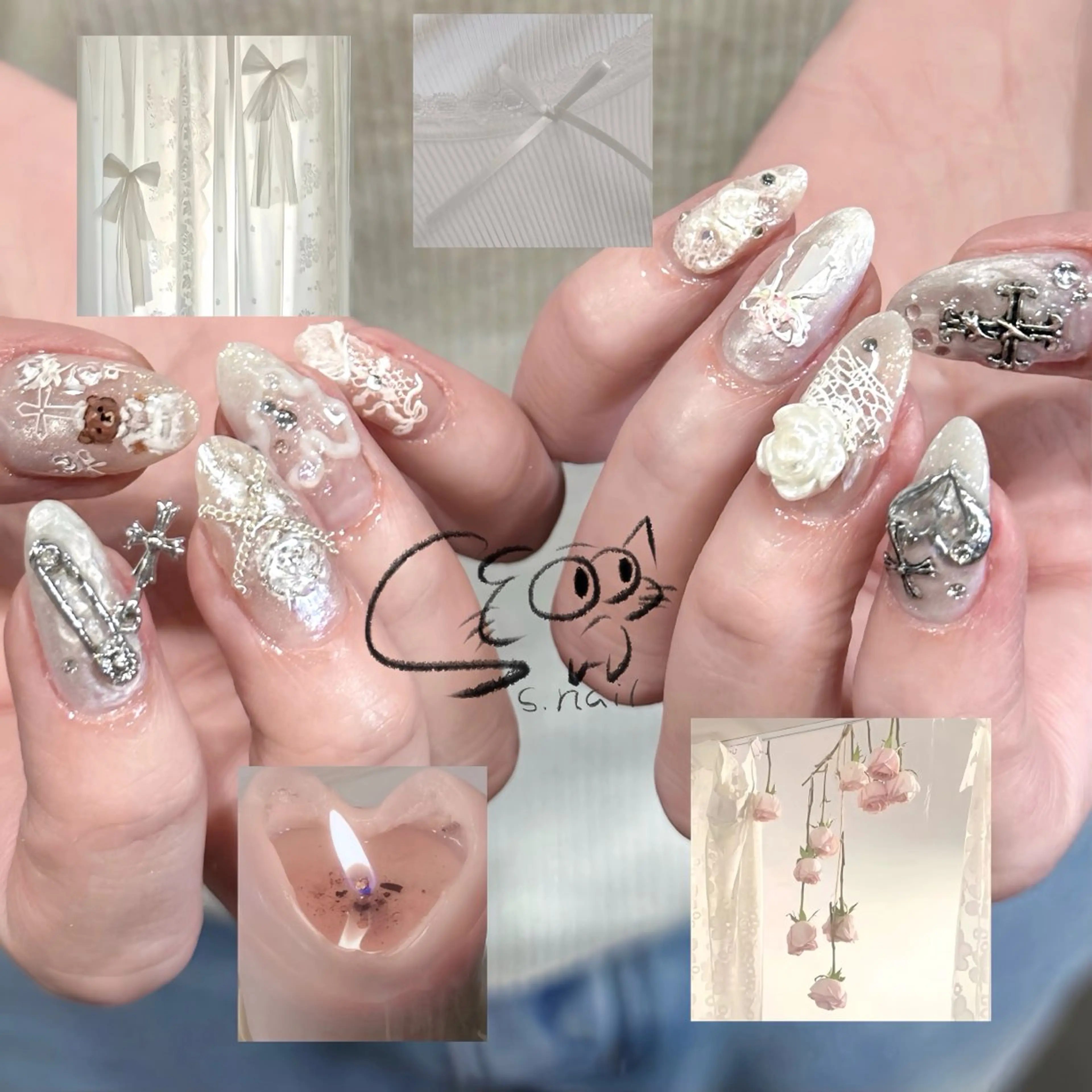 ネイル アートネイル チークネイル フレンチネイル グラデーション マグネットネイル S.nail _のネイルデザイン
