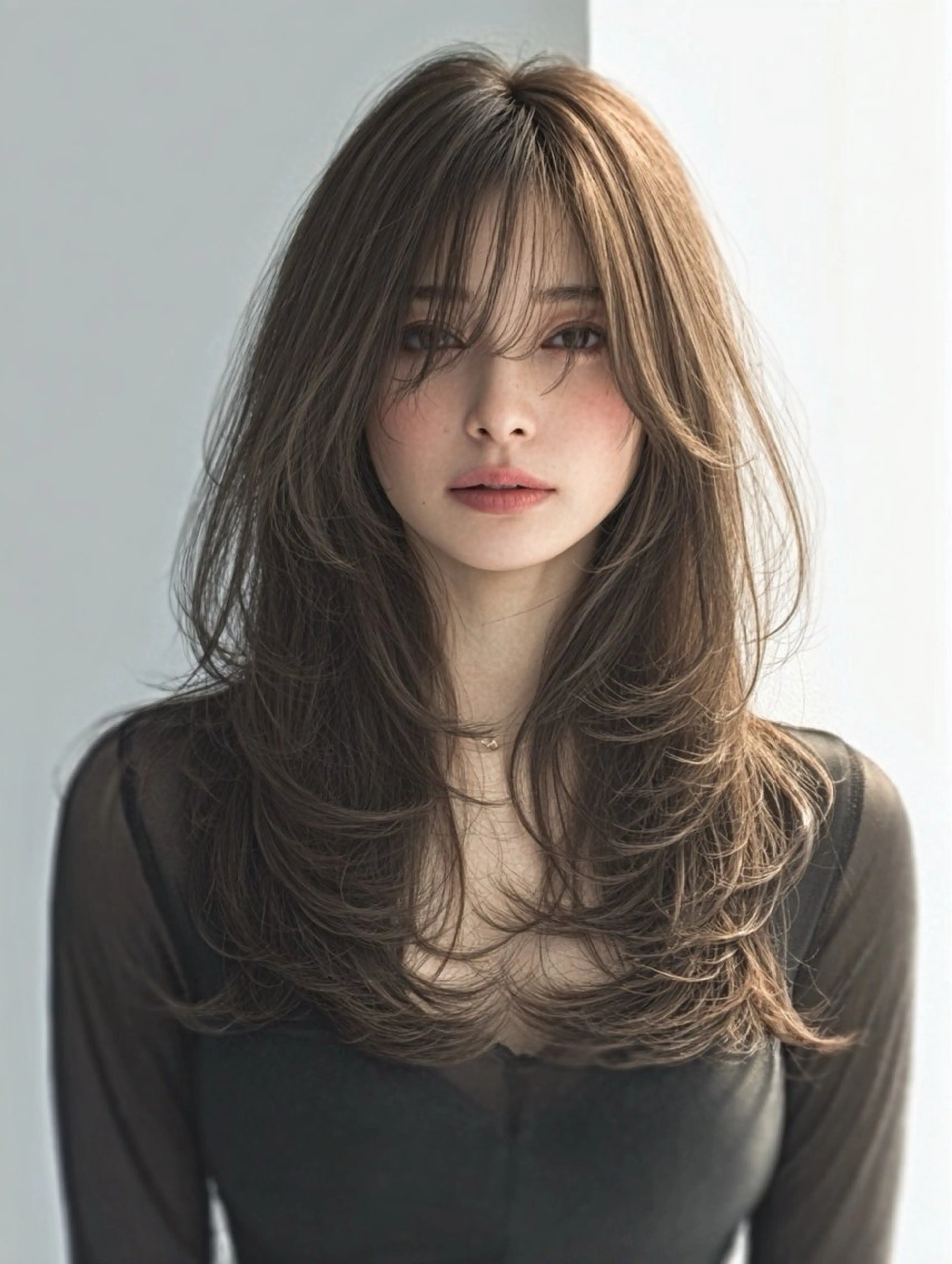 顔周りカット(結んでも可愛い/大人の顔周り/ダブルバング/切りっぱなし/フェイスレイヤー/パツッとボブ/マッシュ/丸み)の写真