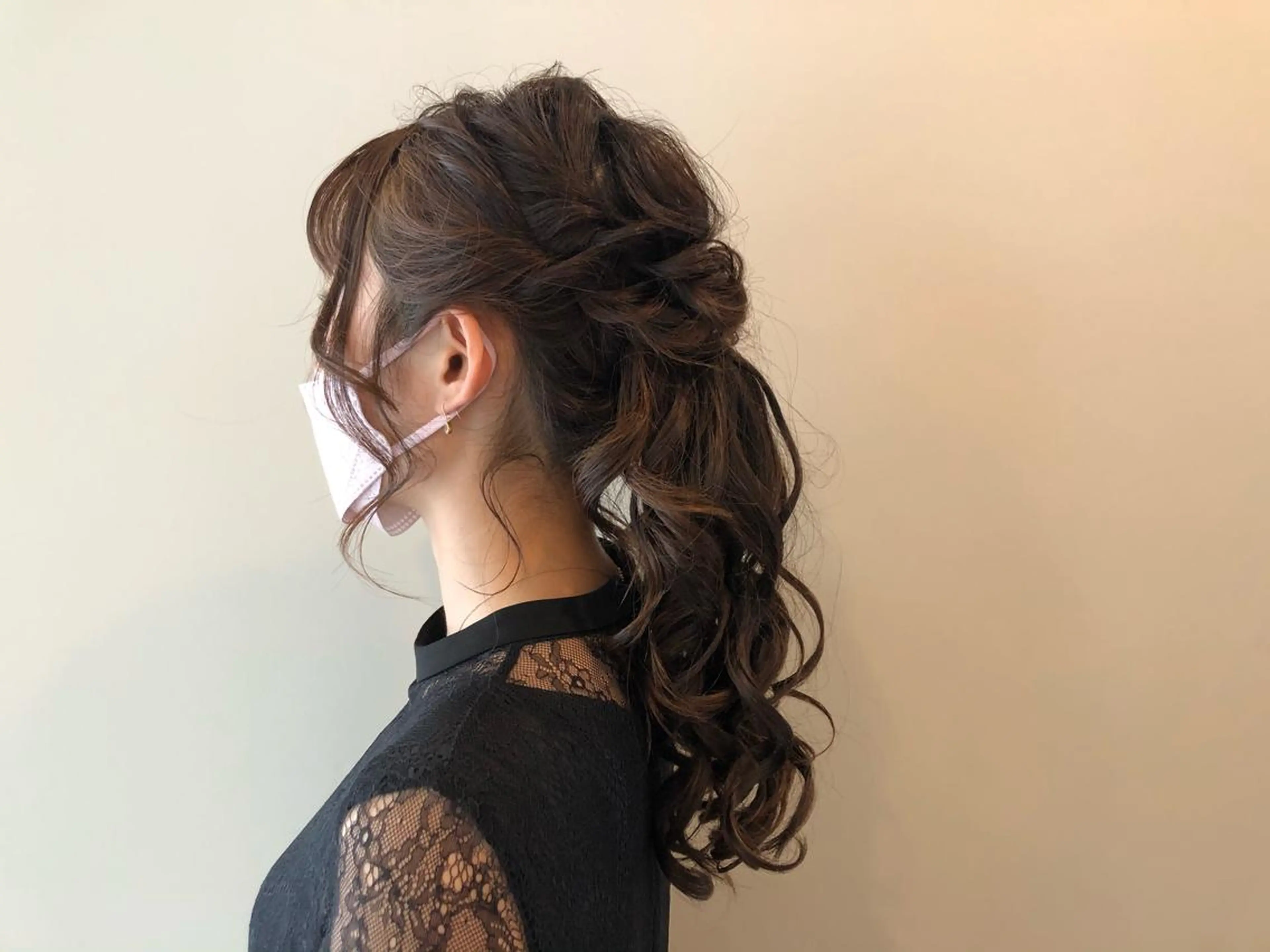 ヘアアレンジ ポニーテール 結婚式・ブライダル Hair&Make Nahoのマツエク・マツパデザイン