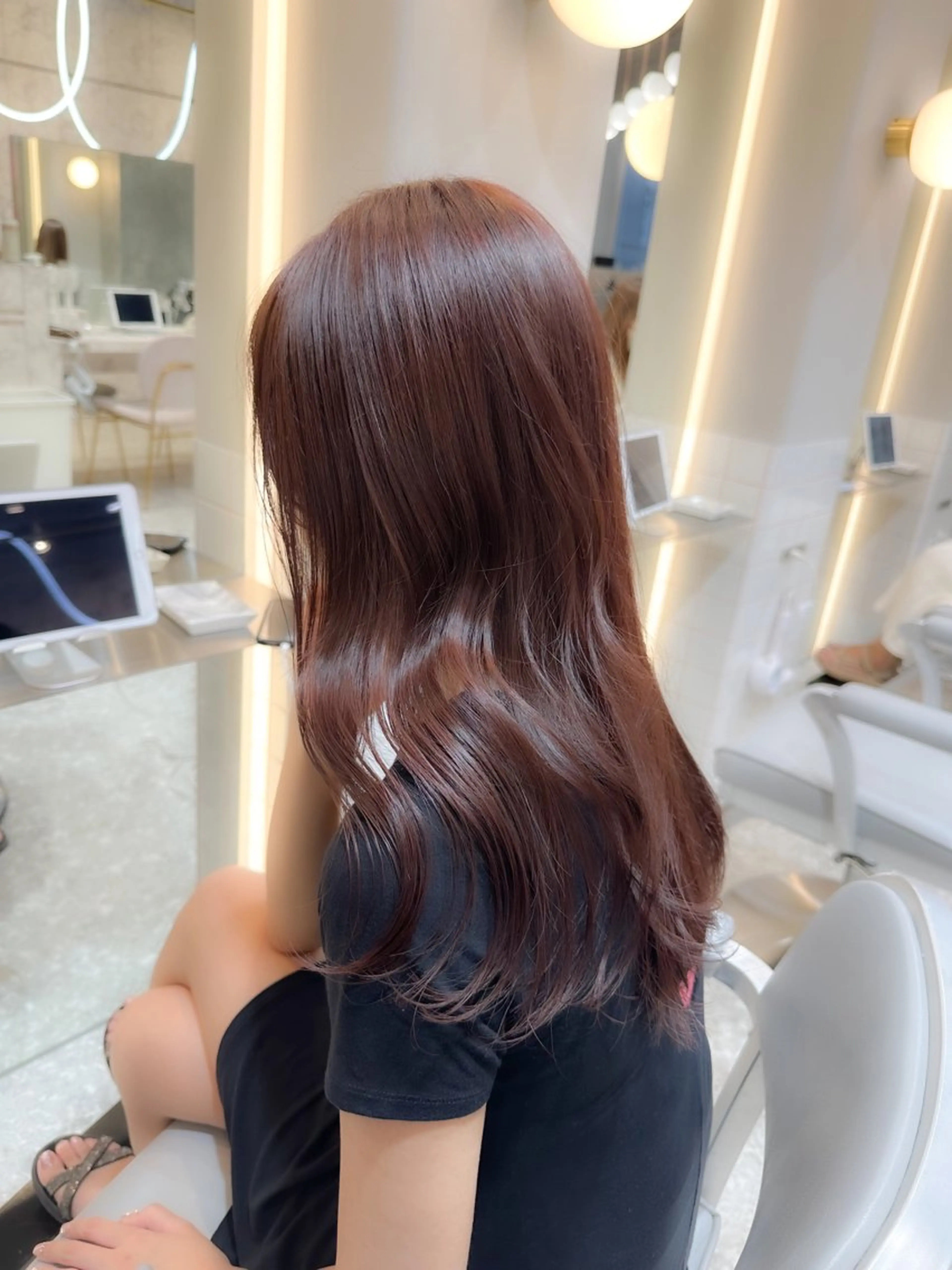 ミディアム カラー カット ヘアカラー トリートメント 新宿/韓国風レイヤー 髪質改善/渋谷直樹のヘアスタイル