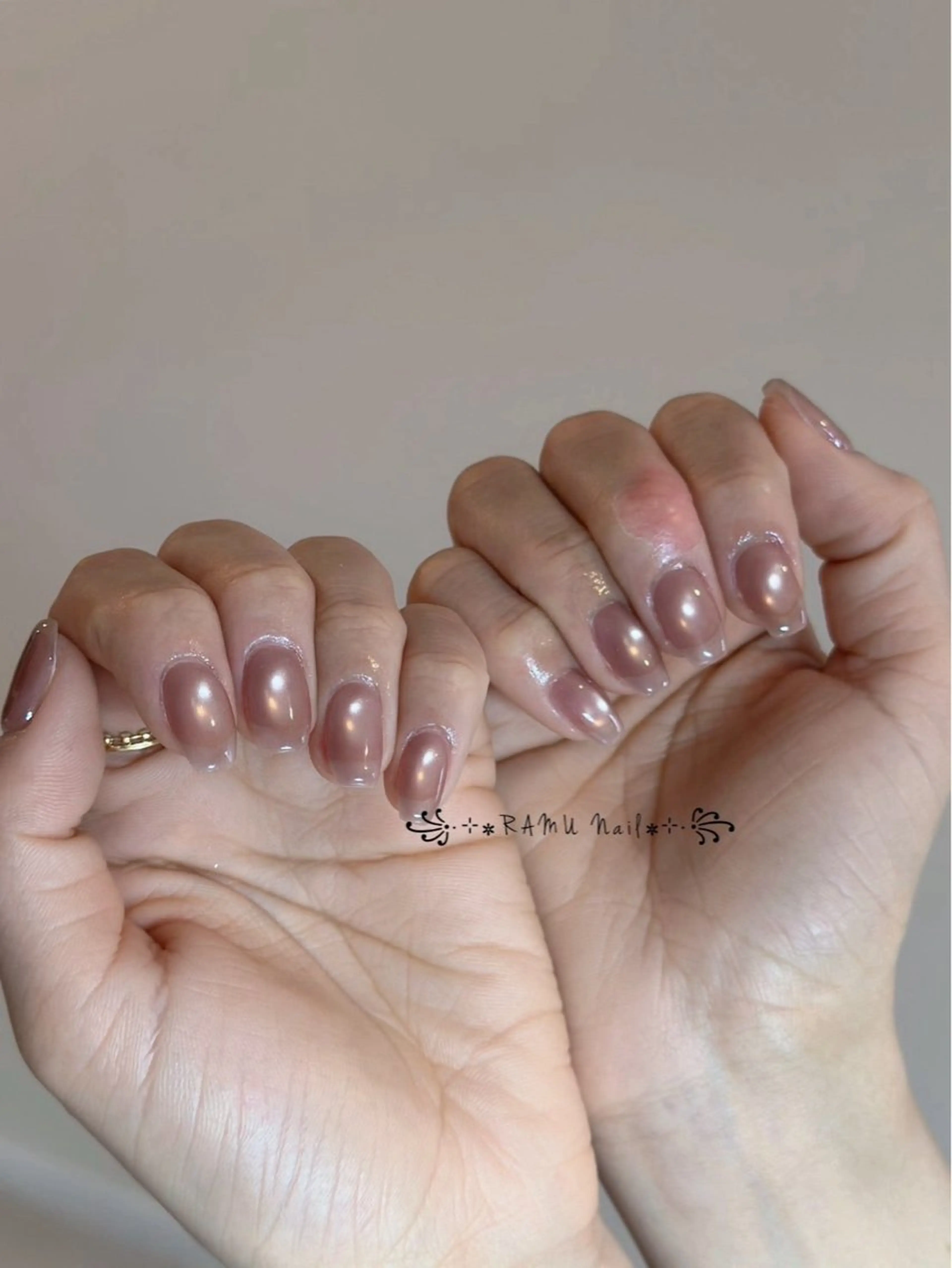 ネイル キラキラネイル マグネットネイル ミラーネイル ピンク 春ネイル ハンドネイル RAMU Nail 恵比寿店のネイルデザイン