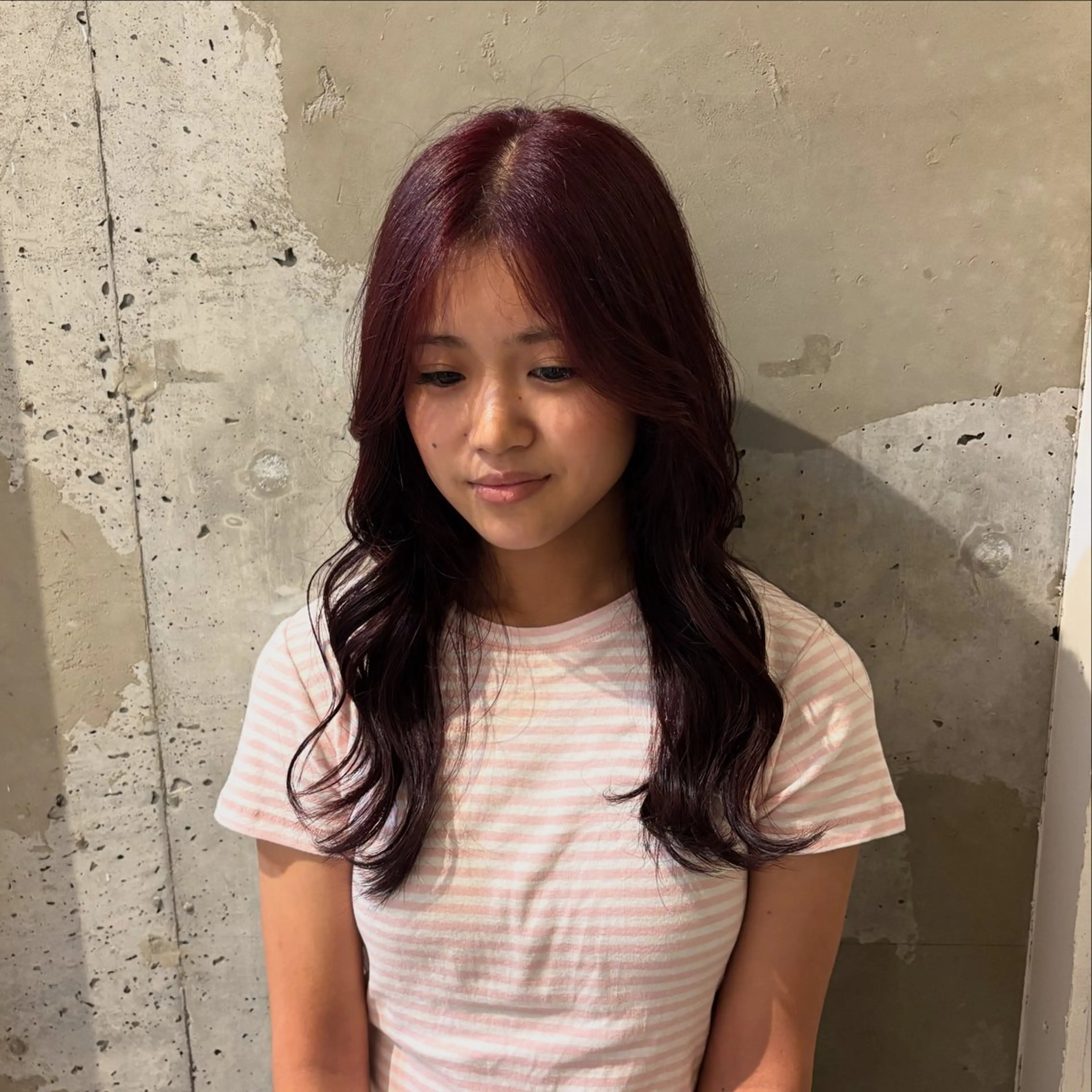 セミロング ヘアカラー 中田 桃夏のヘアスタイル