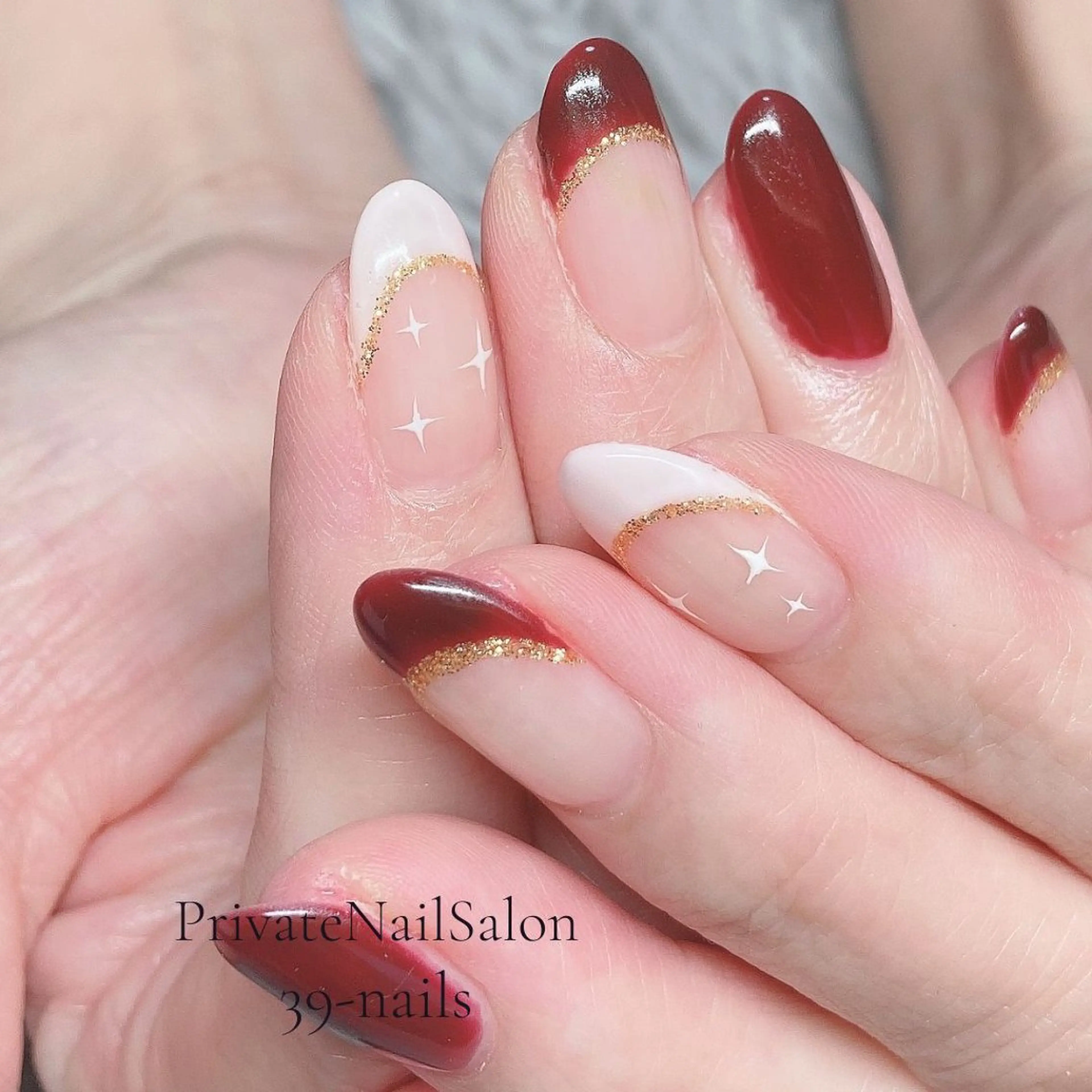 ネイル フレンチネイル ジェルネイル 持ち込み ワンカラーネイル パラジェル ハンドネイル 39-nails EharaMikuのネイルデザイン