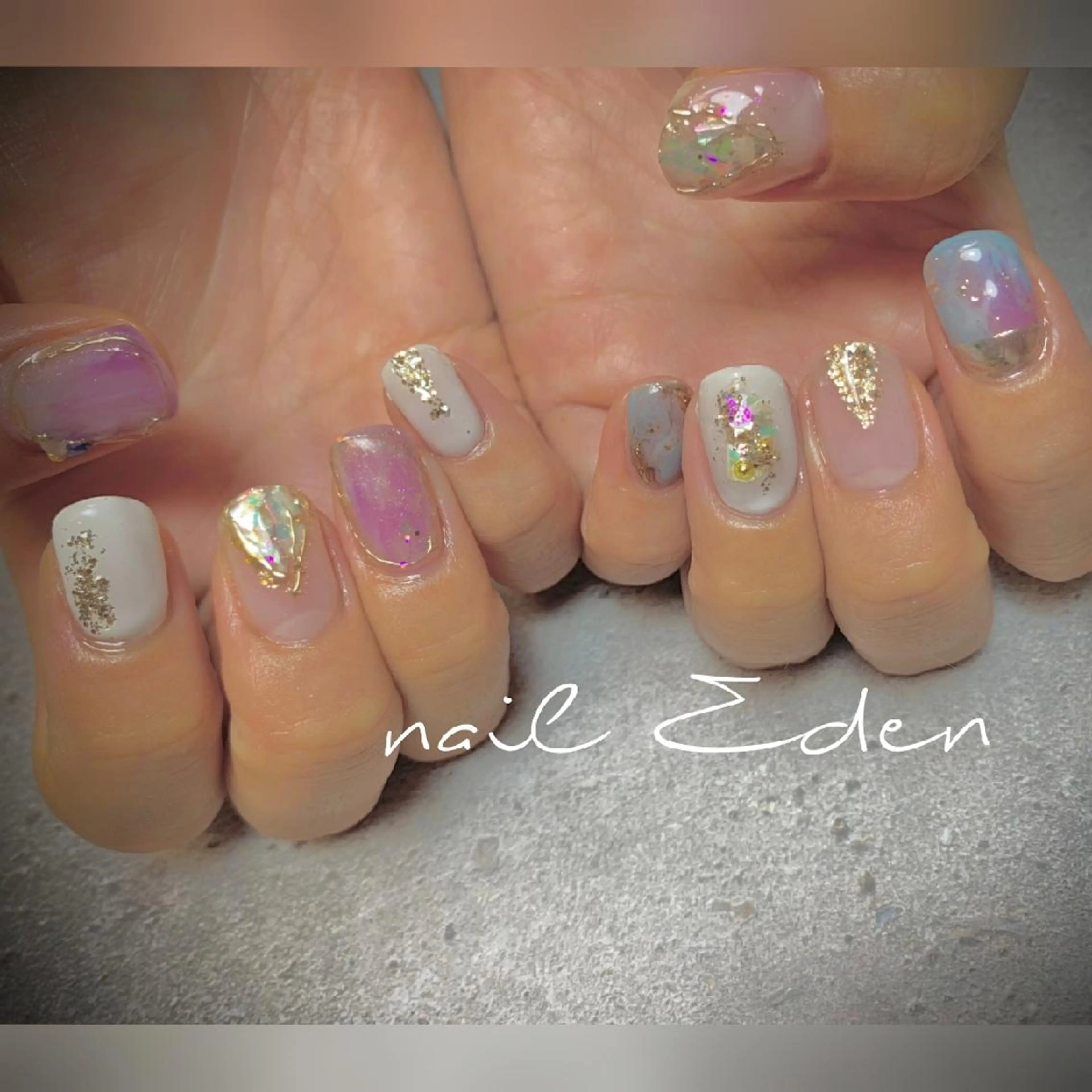 ネイル 持ち込み ニュアンスネイル Eden ♾️のネイルデザイン