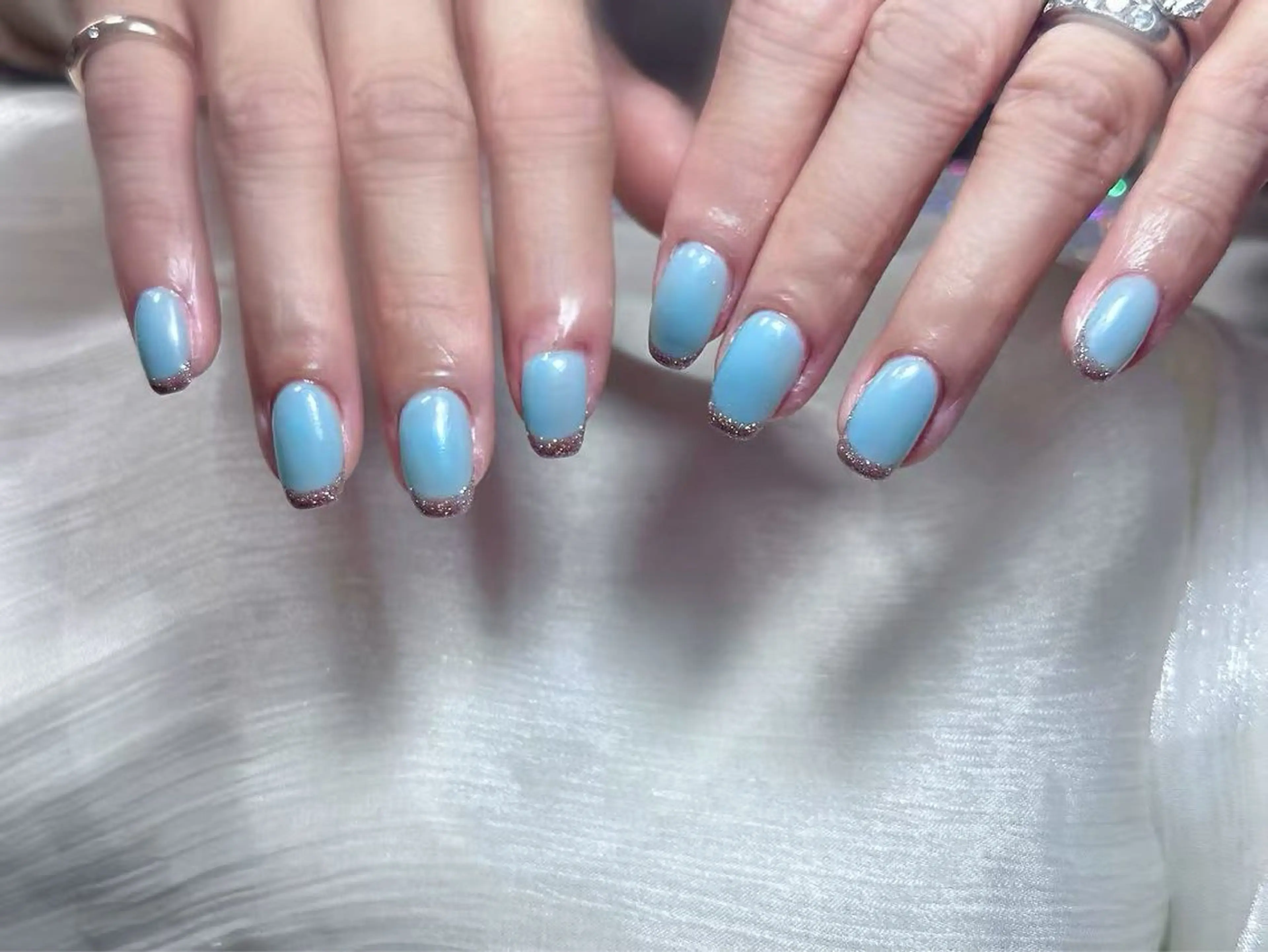 ネイル アートネイル オーロラネイル ガーリー キラキラネイル 韓国ネイル ハンドネイル 日向 あゆみのネイルデザイン