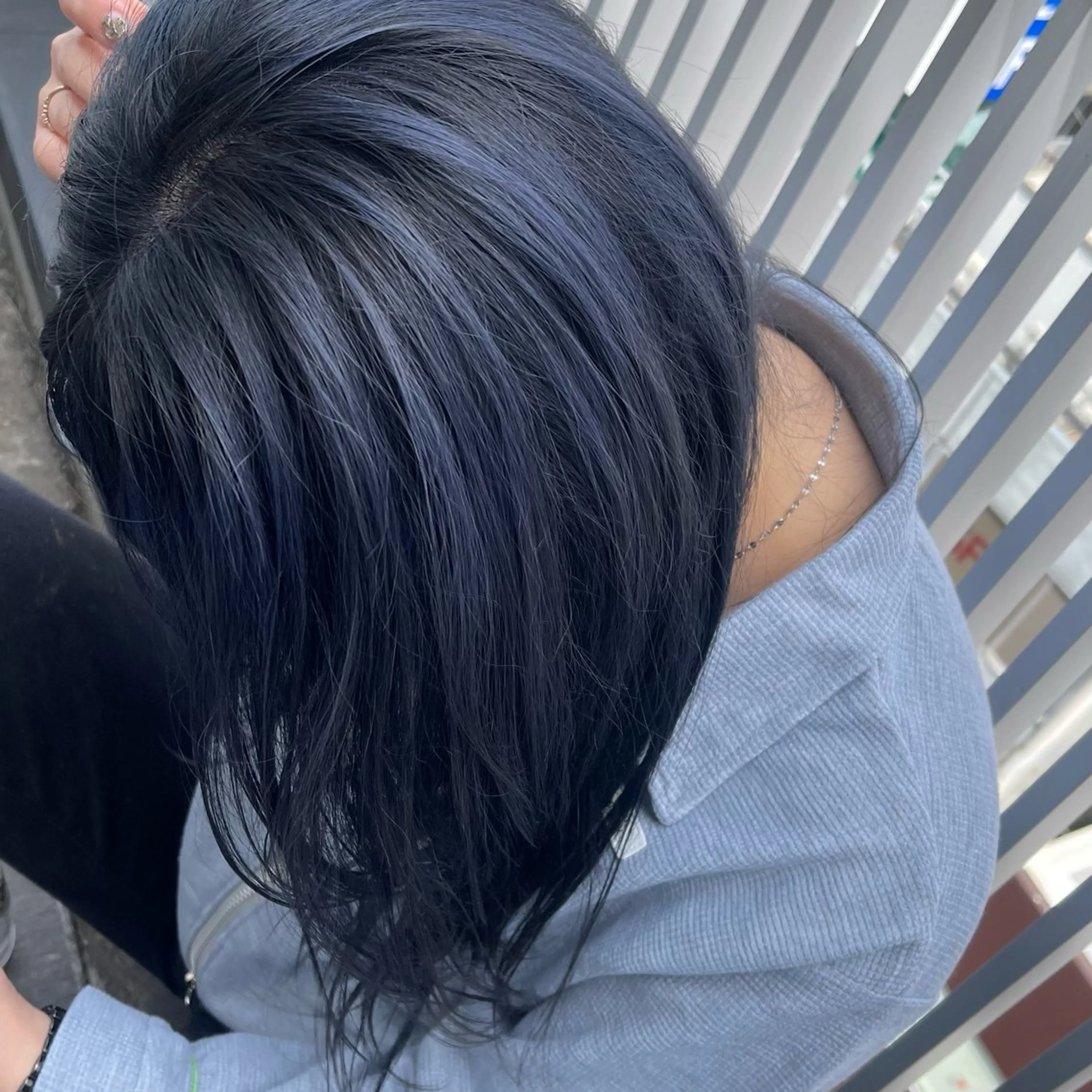 ロング カラー ブルーカラー ヘアカラー PARK by CREAM所属・松井那津子 /ハイライトブリーチのヘアスタイル