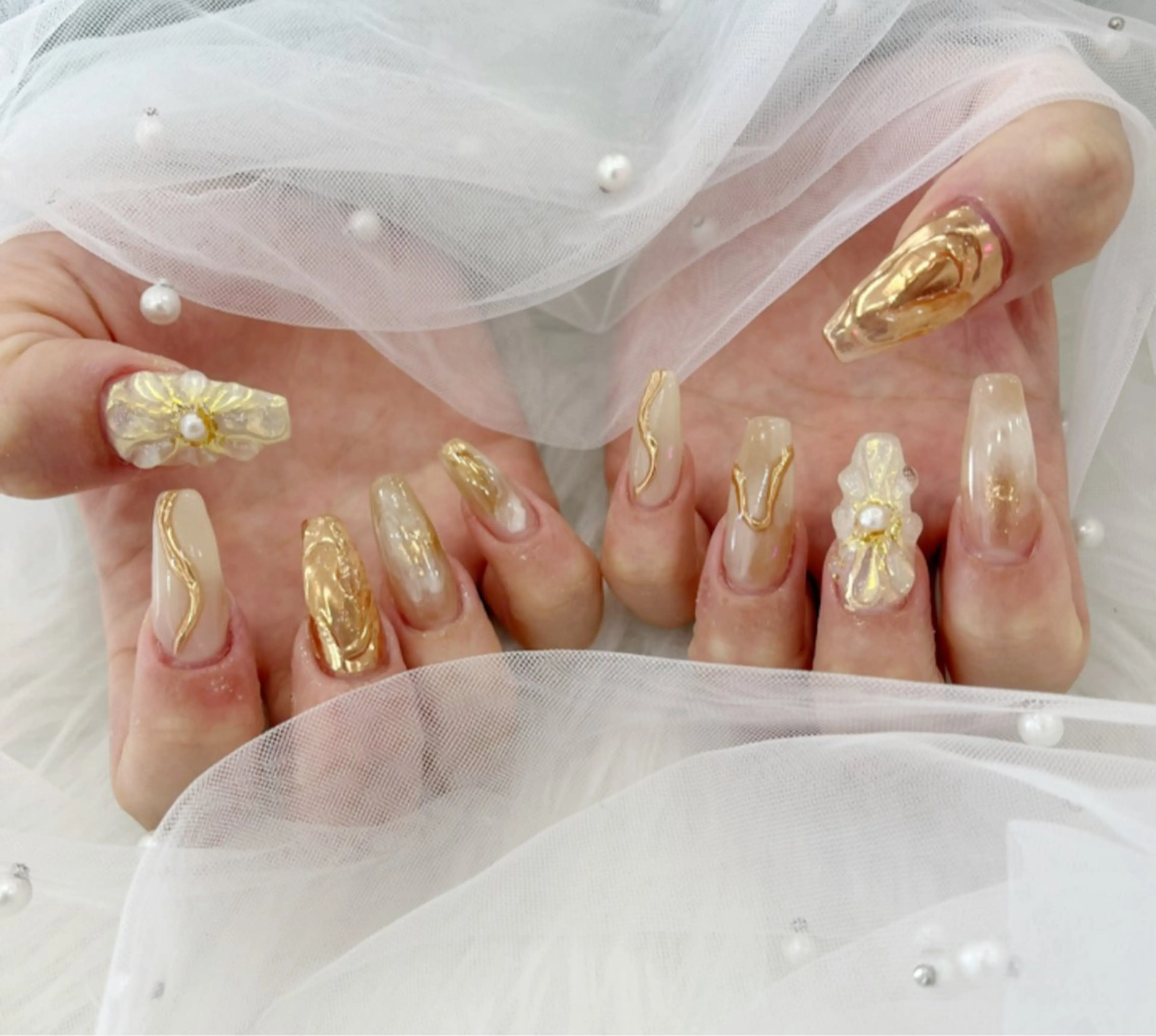ネイル 長さ出し フットネイル ジェルネイル 韓国ネイル マグネットネイル #Amin nail salonのネイルデザイン