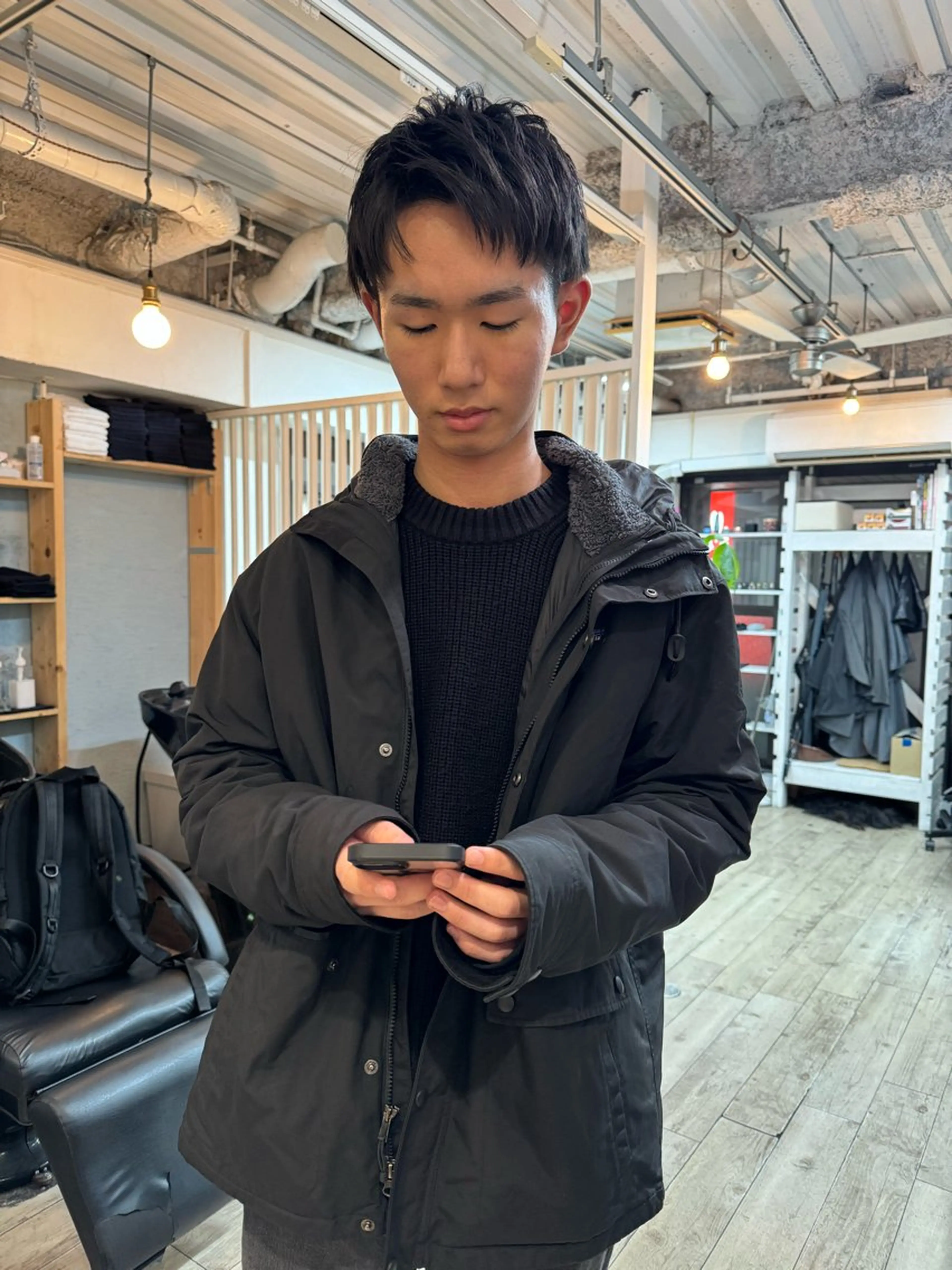 カラー パーマ メンズ アップバング センターパート マッシュ メンズパーマ スパイキーショート 【池袋/スパイキー ショート】ⓝⓘⓜⓤのヘアスタイル