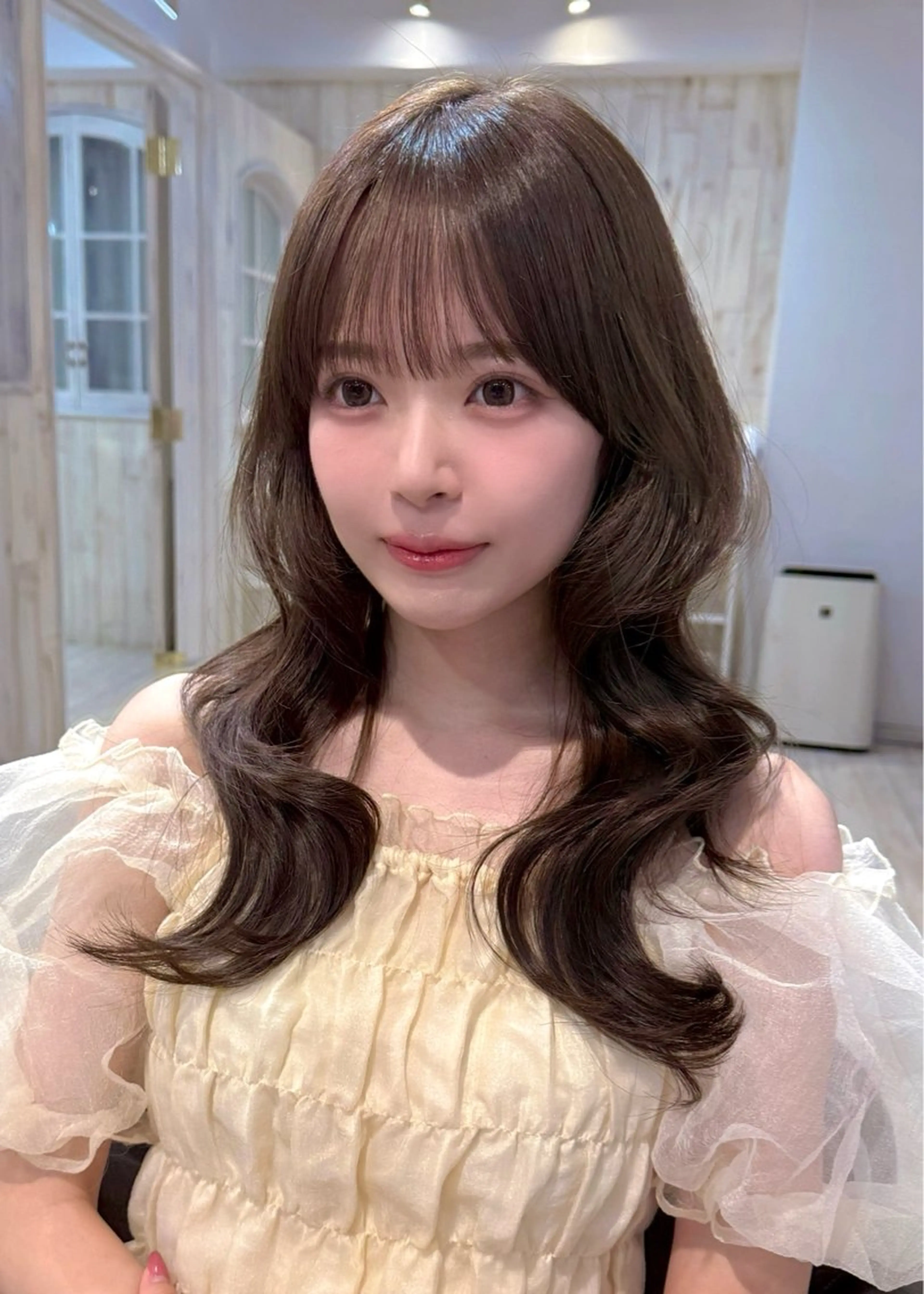 セミロング カット ヘアカラー トリートメント 大人可愛いレイヤー 大田のヘアスタイル