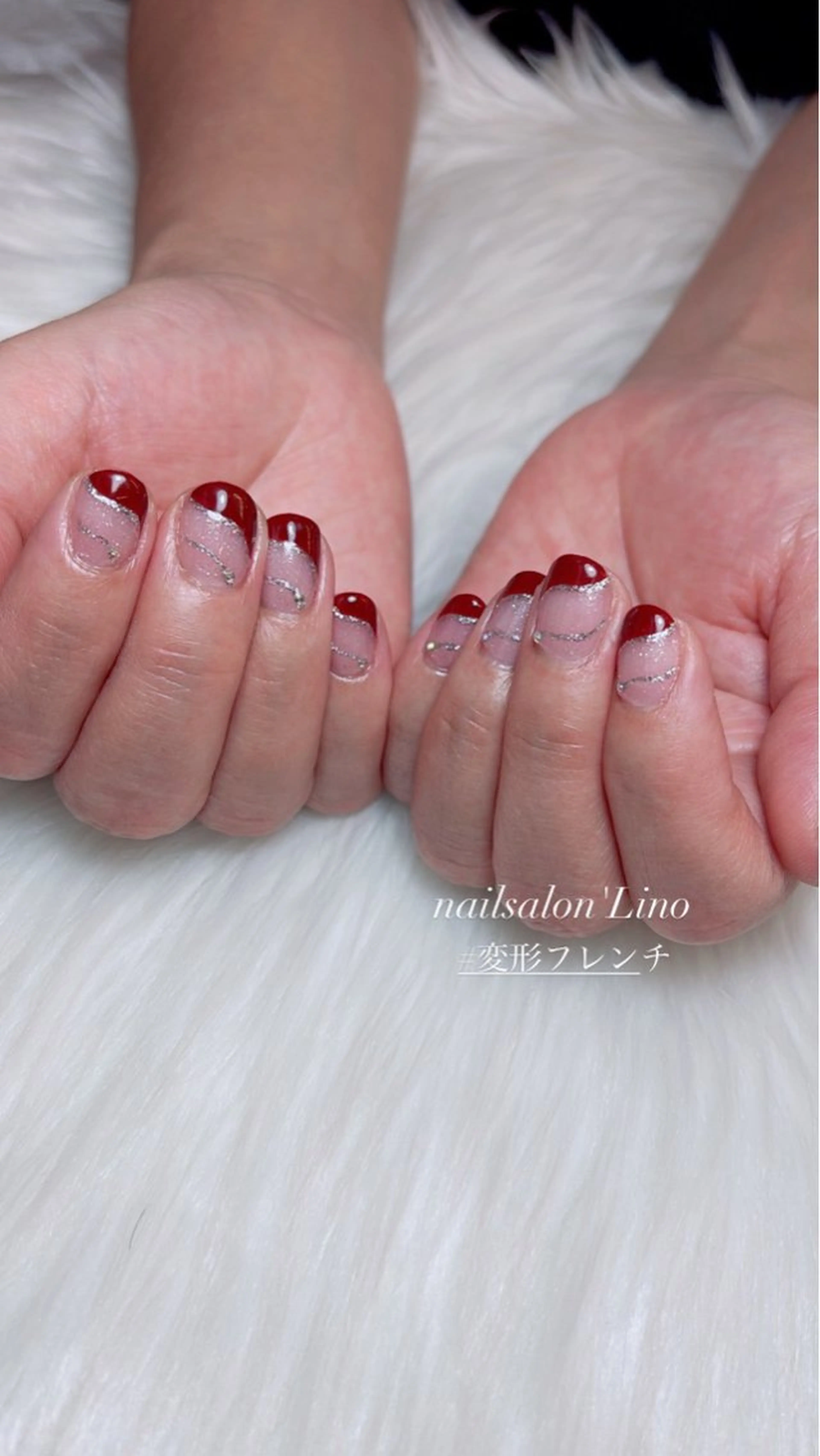 ネイル フレンチネイル ラメ(グリッター) ストーンネイル ハンドネイル Lino𓂃⟡.· Chizuruのネイルデザイン