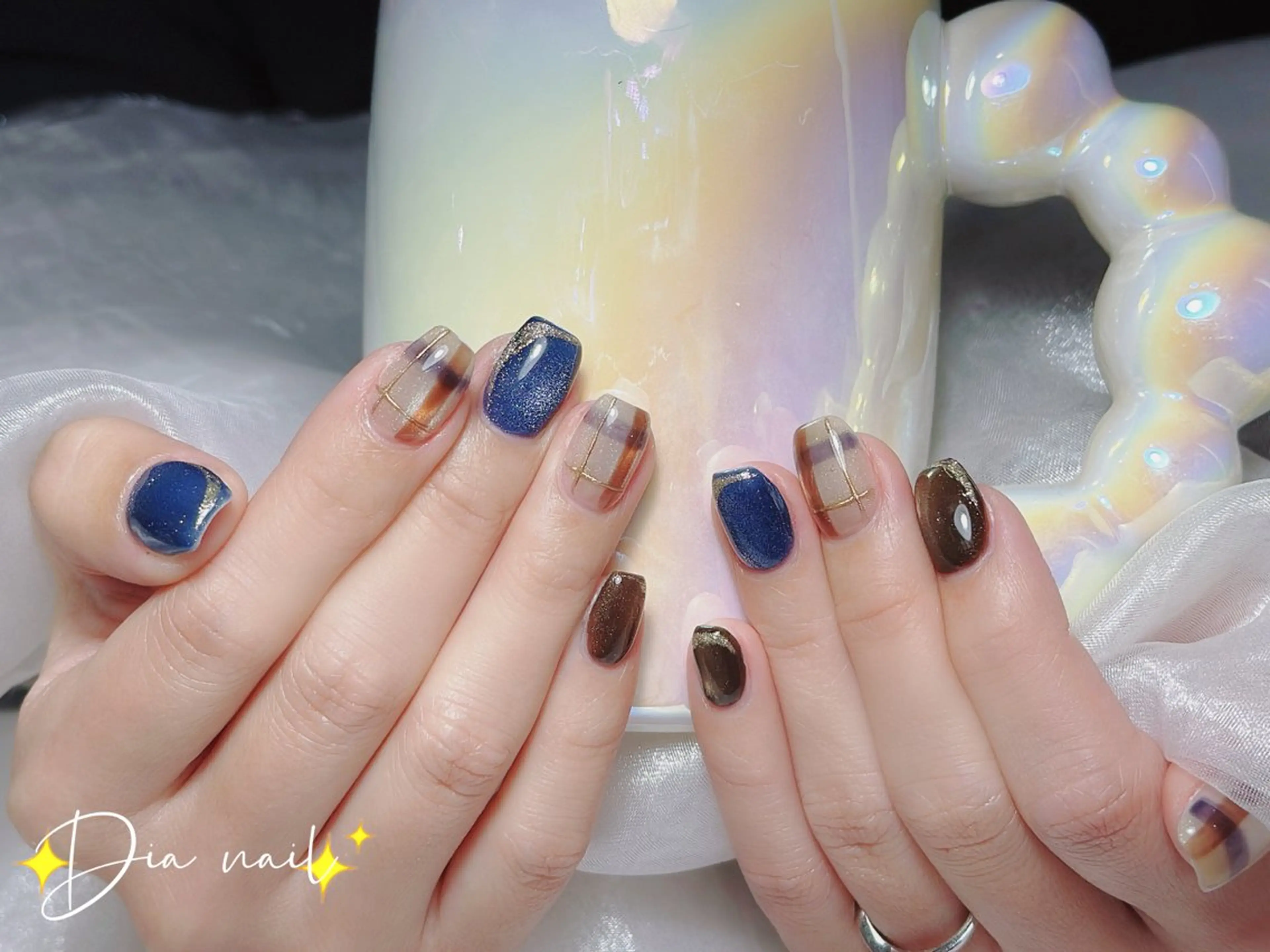 ネイル チークネイル ジェルネイル グラデーション マグネットネイル ニュアンスネイル Di'a nail ネイルサロンのネイルデザイン