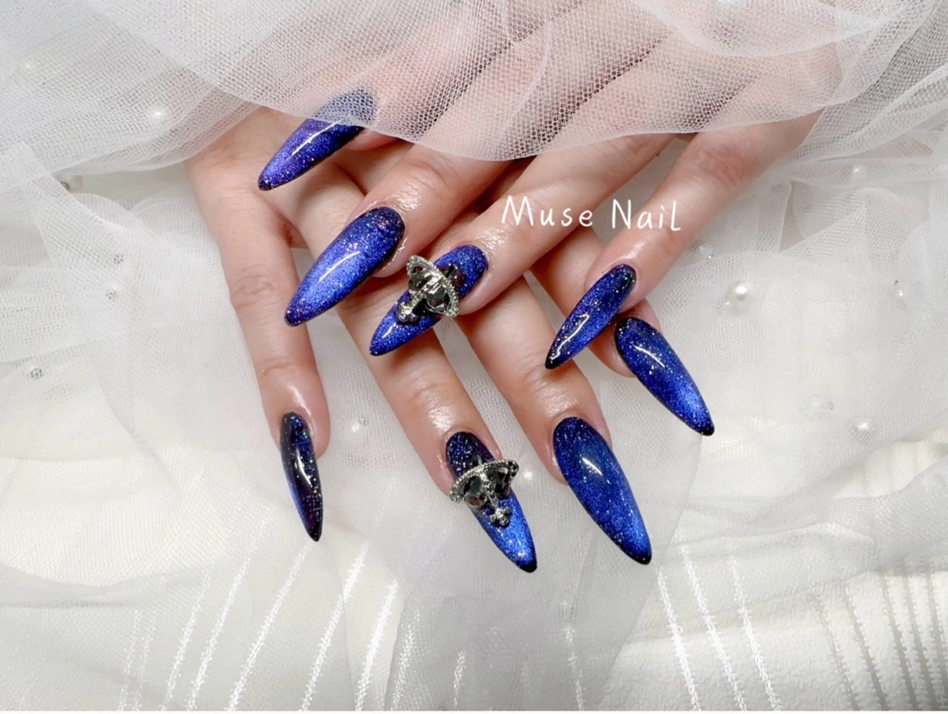 ネイル 長さ出し マグネットネイル マグネットワンカラー ワンカラーネイル muse nailのネイルデザイン