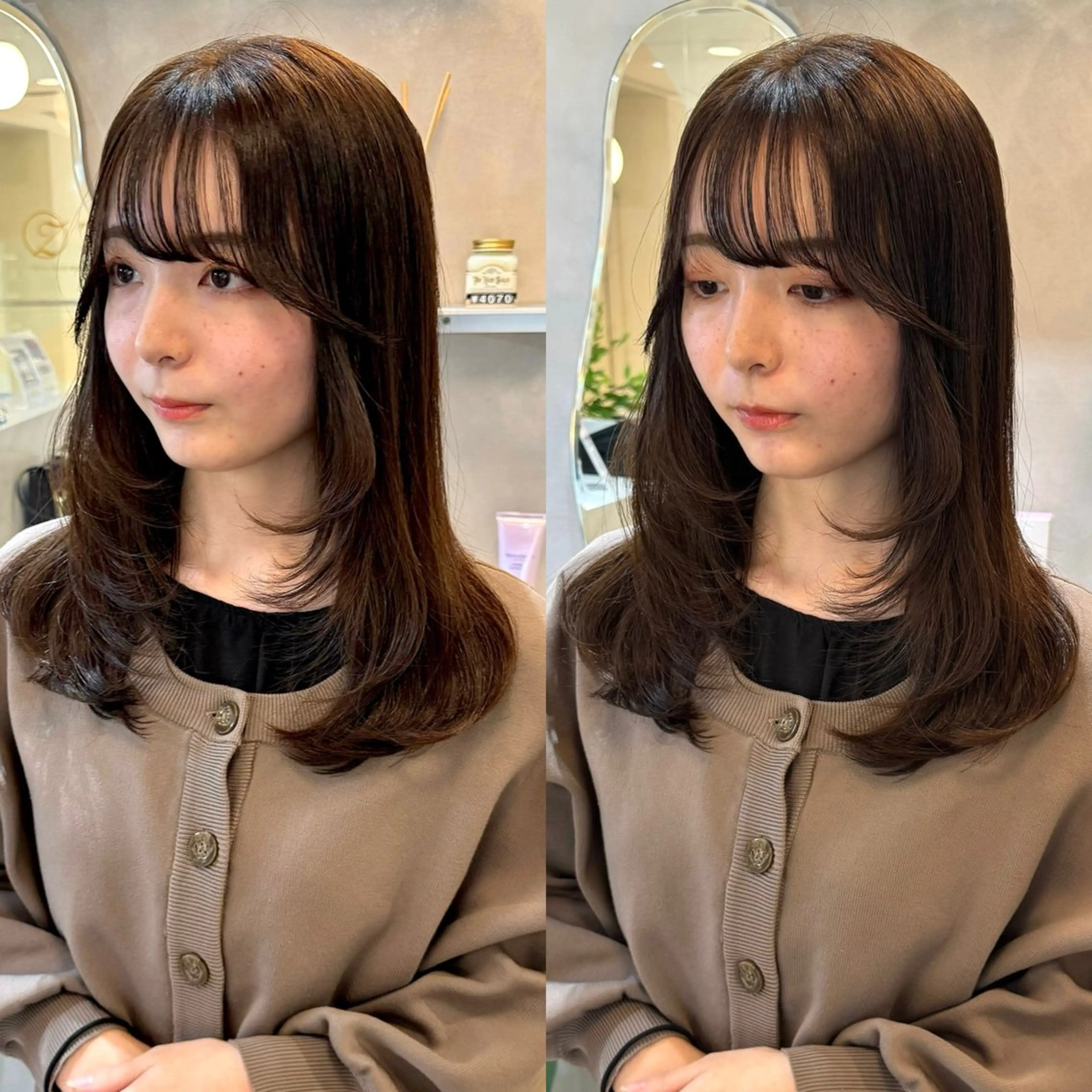 セミロング カラー 韓国ヘア🇰🇷/ 顔周り/松田光里のヘアスタイル