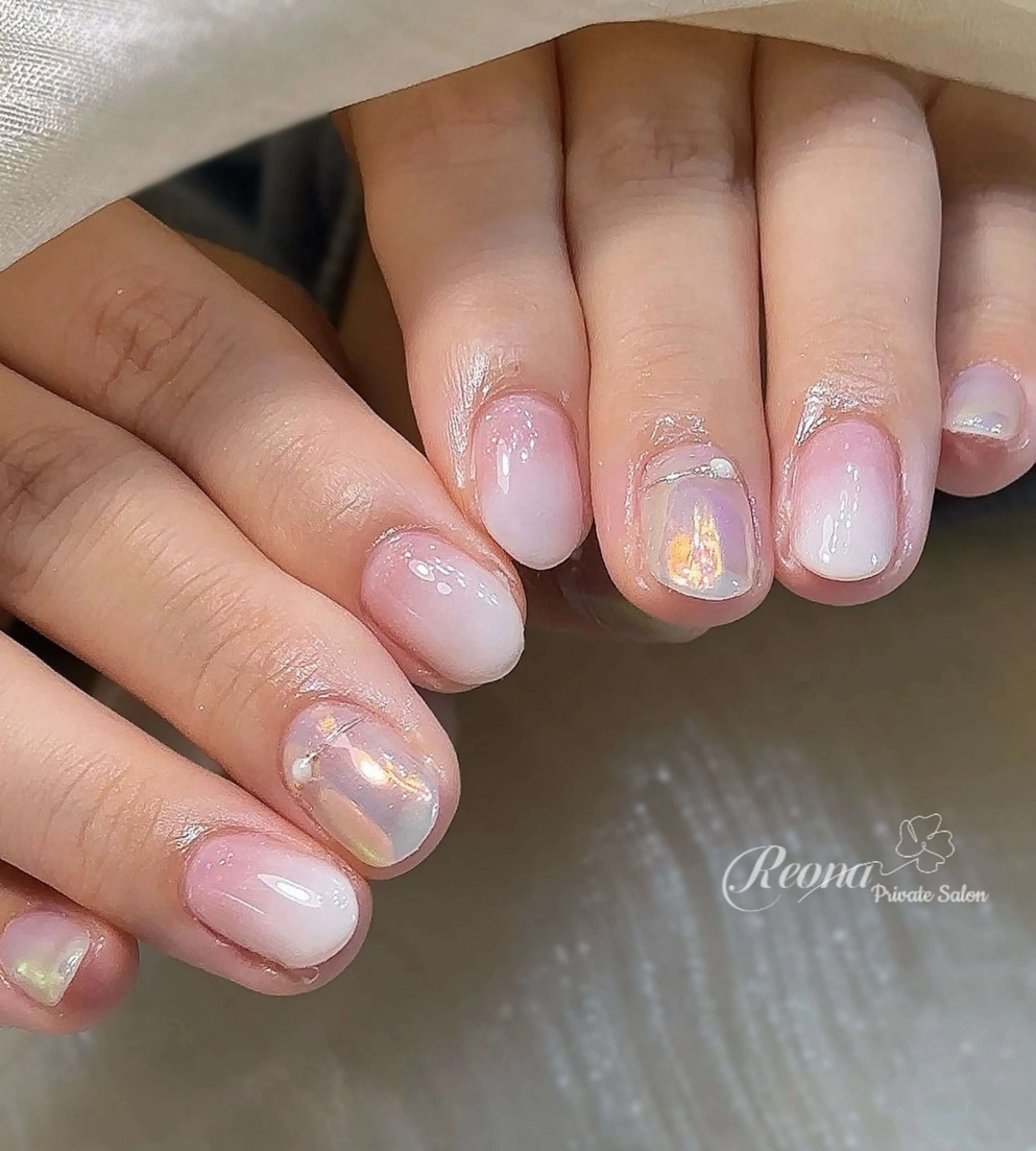 ネイル ジェルネイル ハート マグネットネイル ミラーネイル パラジェル Reona Nailのネイルデザイン