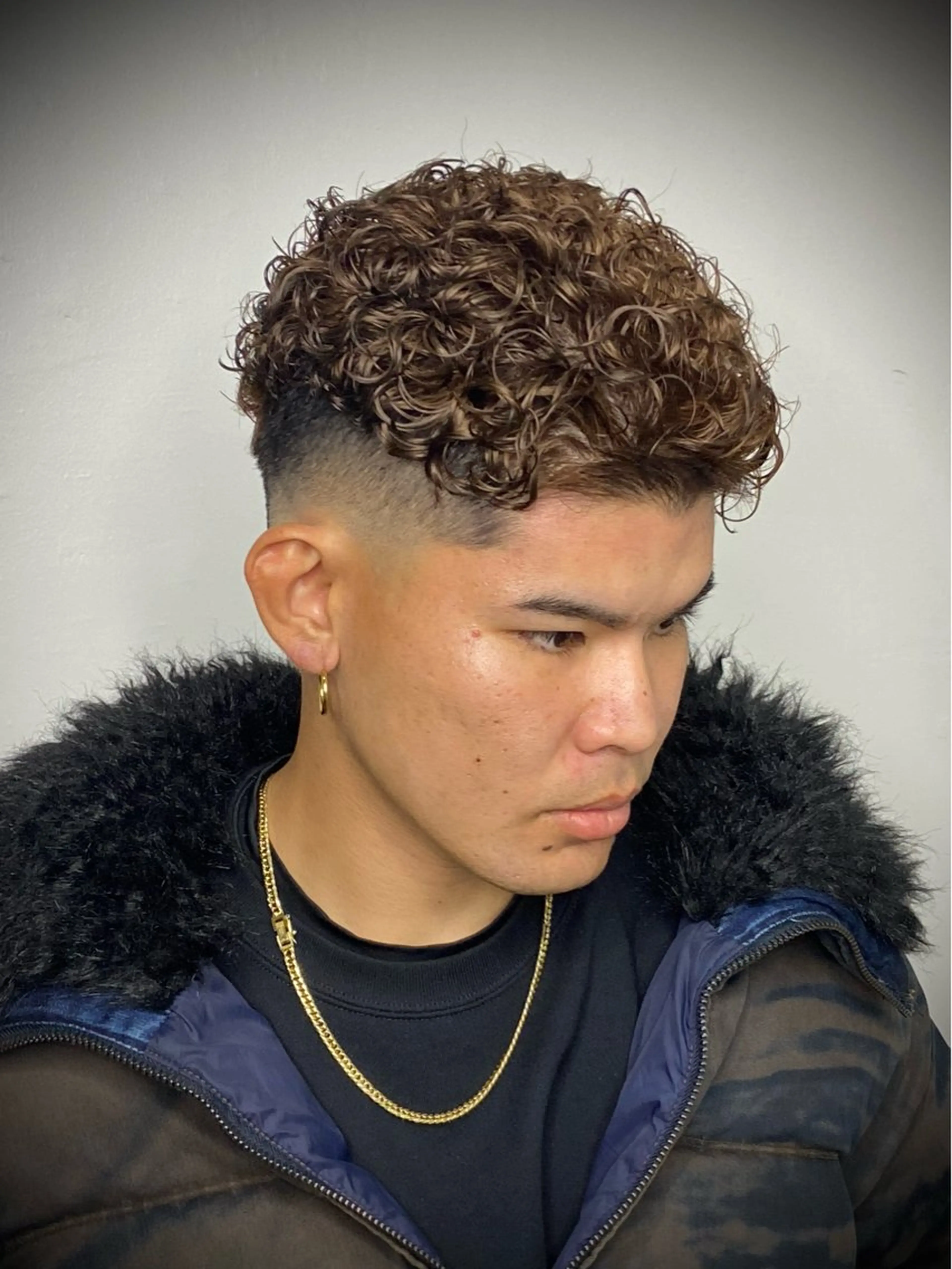 ショート パーマ メンズ カット パーマ 柄﨑 比呂/ancielのヘアスタイル