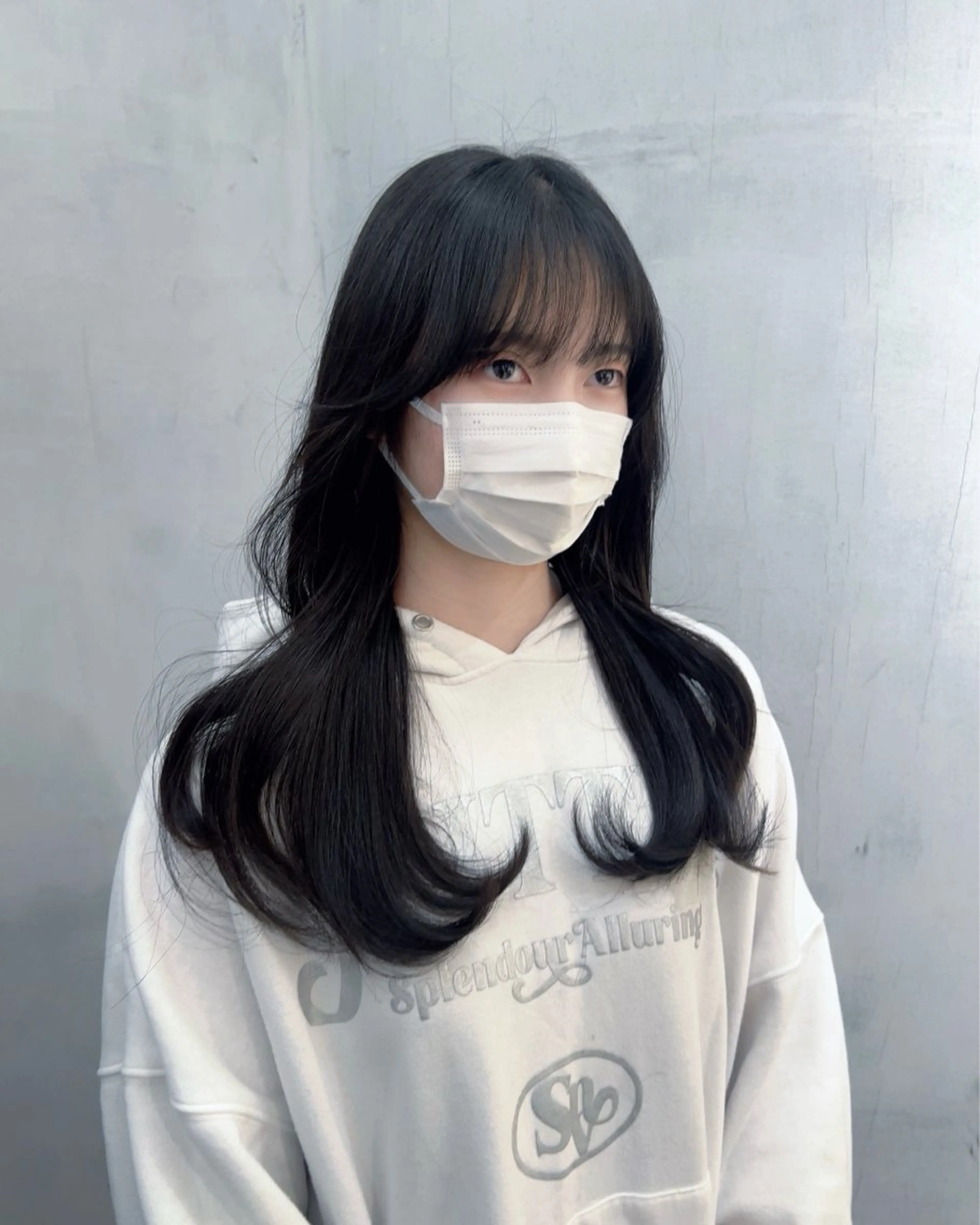 セミロング 顔周りカット レイヤーカット ローレイヤー 韓国レイヤーカット/ 縮毛矯正/羽田航のヘアスタイル