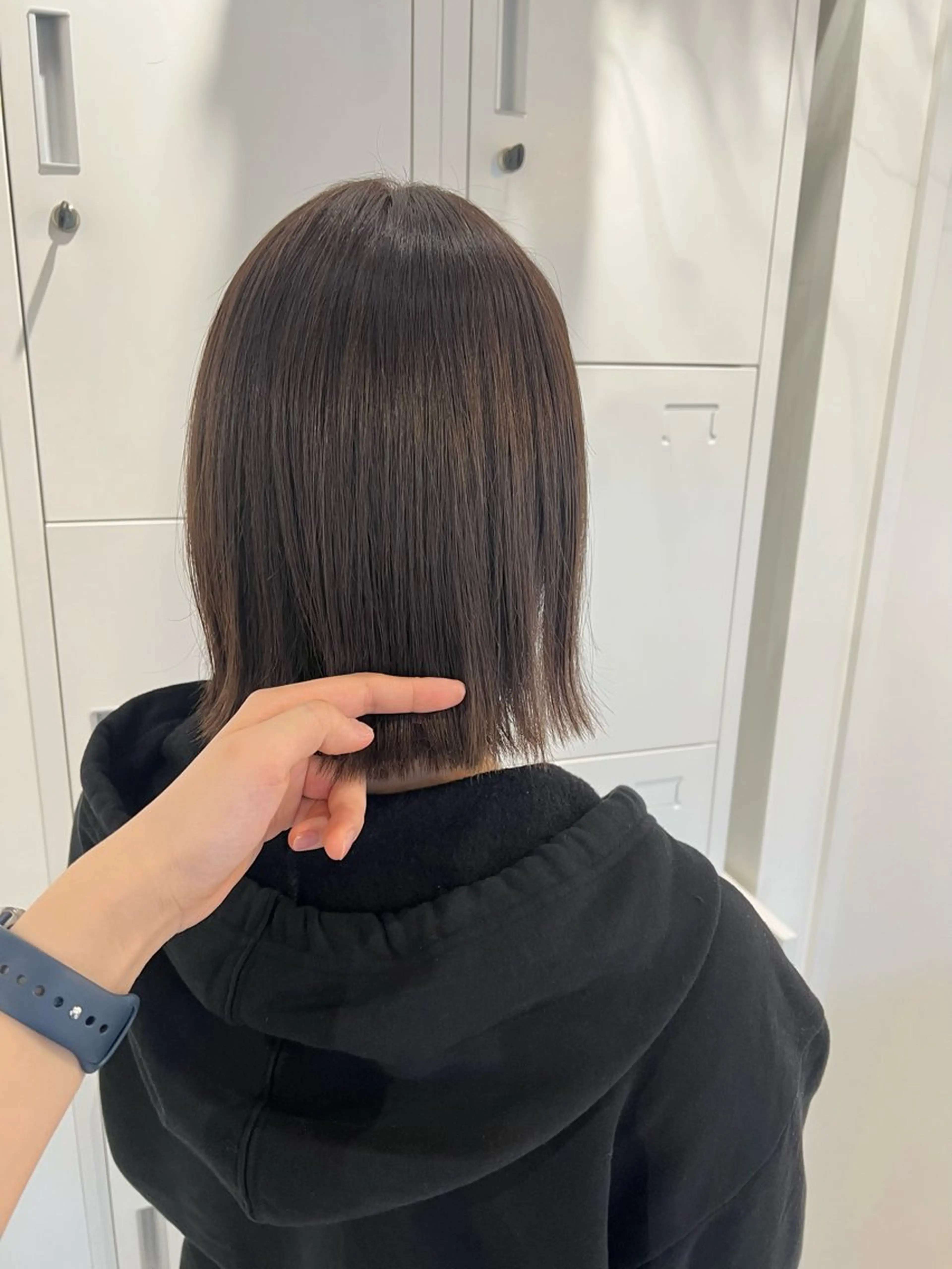 ミディアム カラー ブラウンカラー 透明感カラー オリーブブラウン 黒阪 なみのヘアスタイル