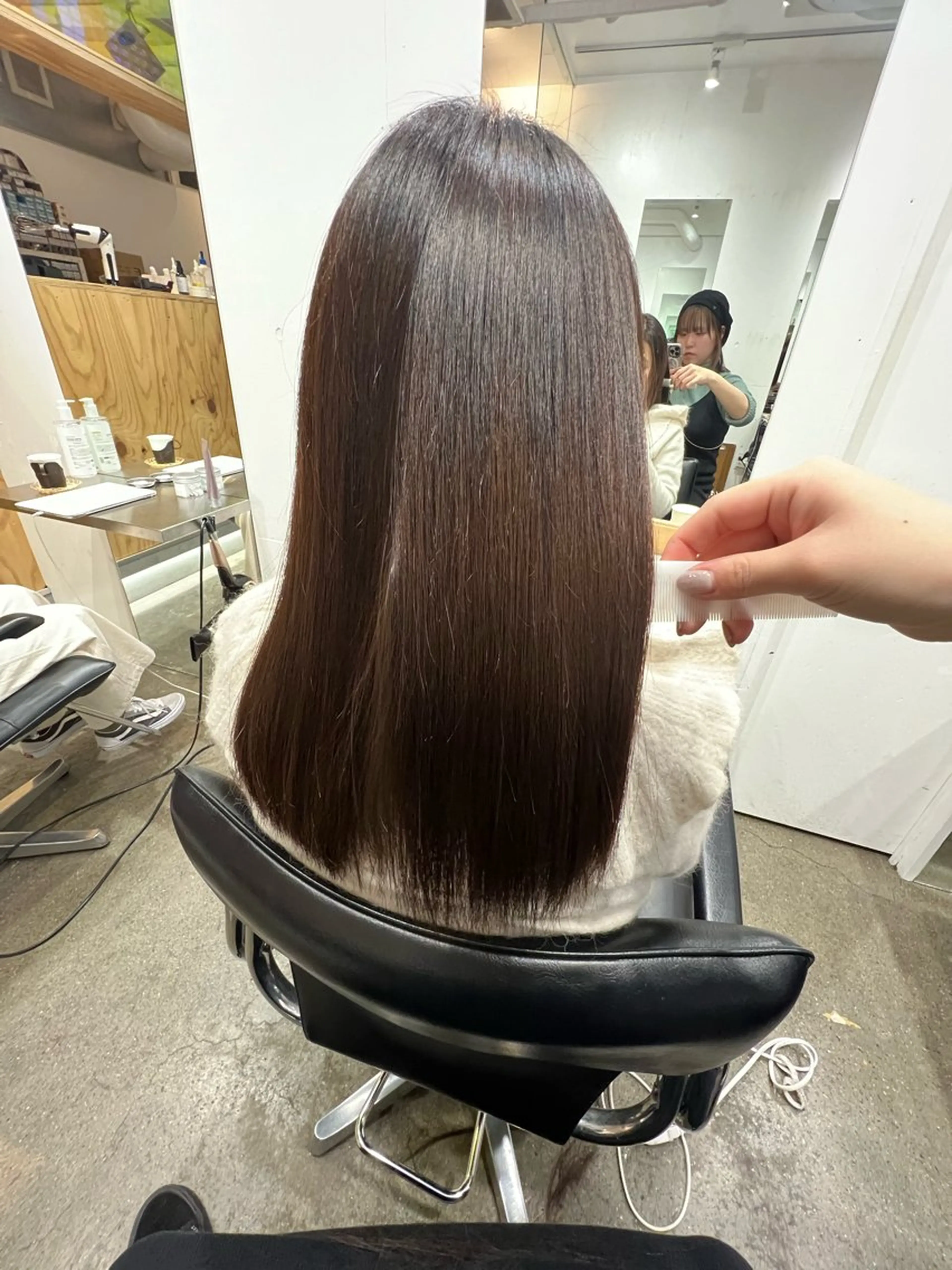 ロング カラー パーマ 髪質改善 縮毛矯正 トリートメント ストレートパーマ ヘアカラー 縮毛矯正 トリートメント ✨髪質改善矯正× ブリーチ✨YU-KIのヘアスタイル