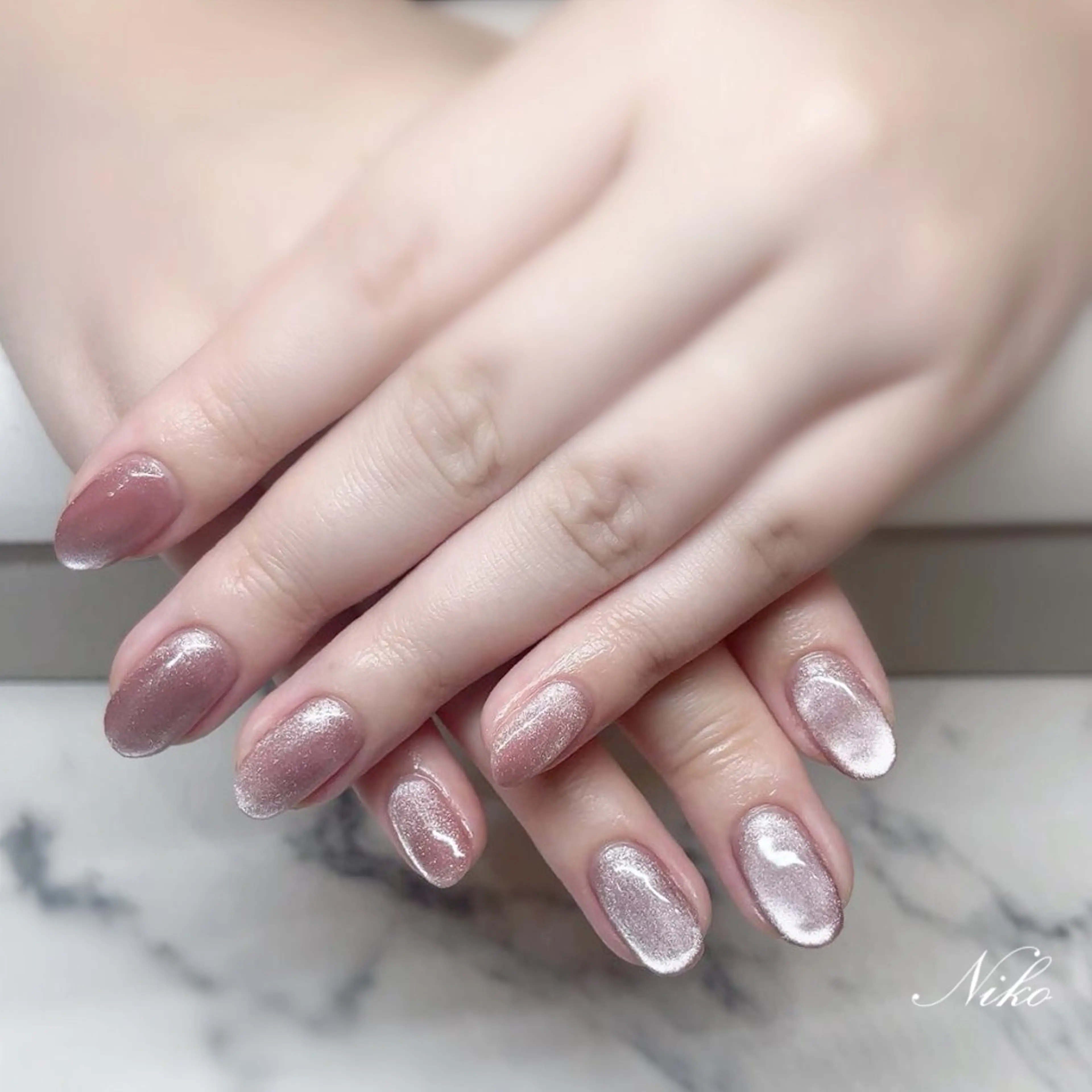 ネイル チークネイル 長さ出し フラッシュネイル フットネイル フレンチネイル Niko nailサロンのネイルデザイン