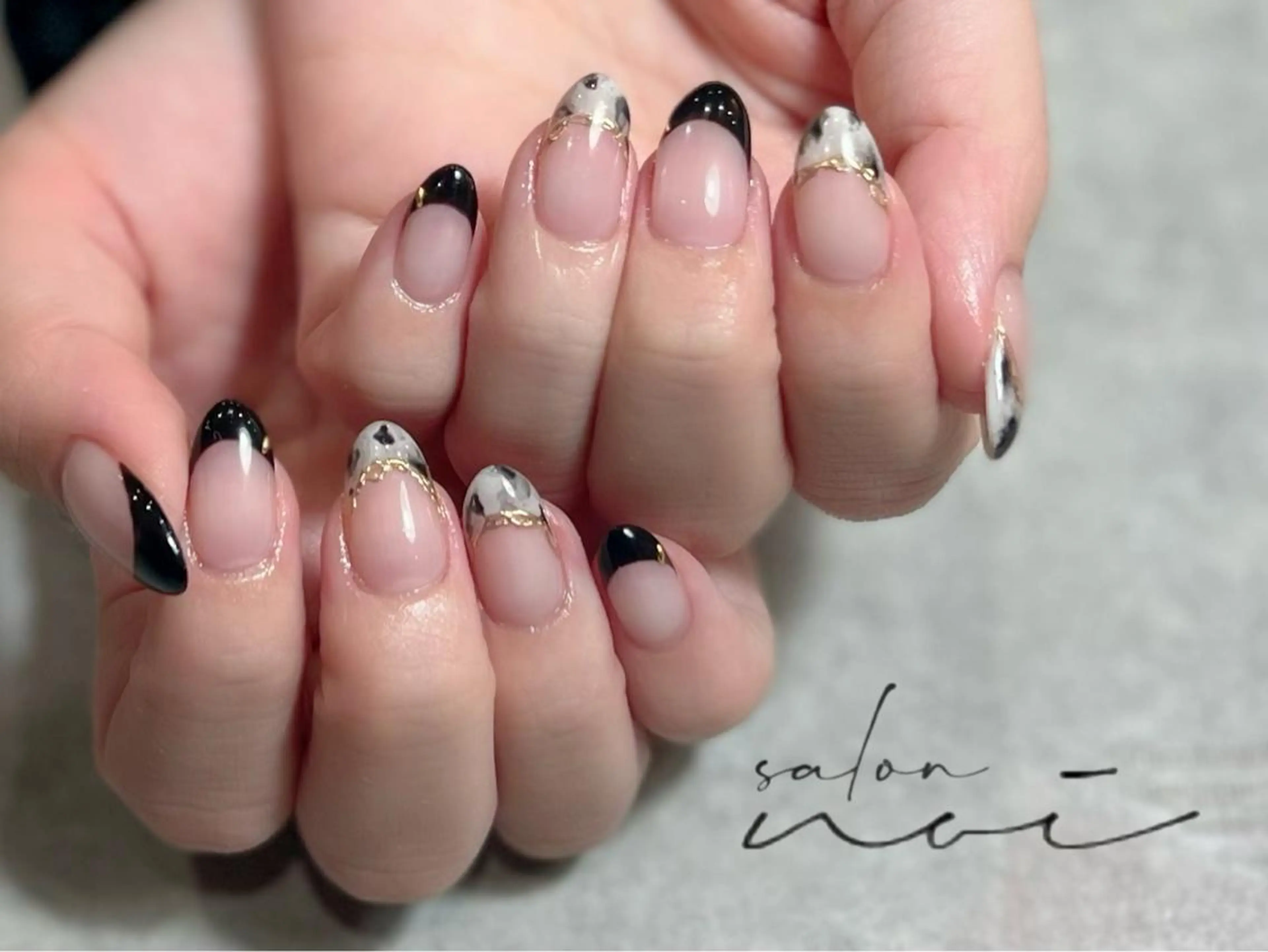 ネイル べっ甲ネイル フレンチネイル ハンドネイル salon noiのネイルデザイン