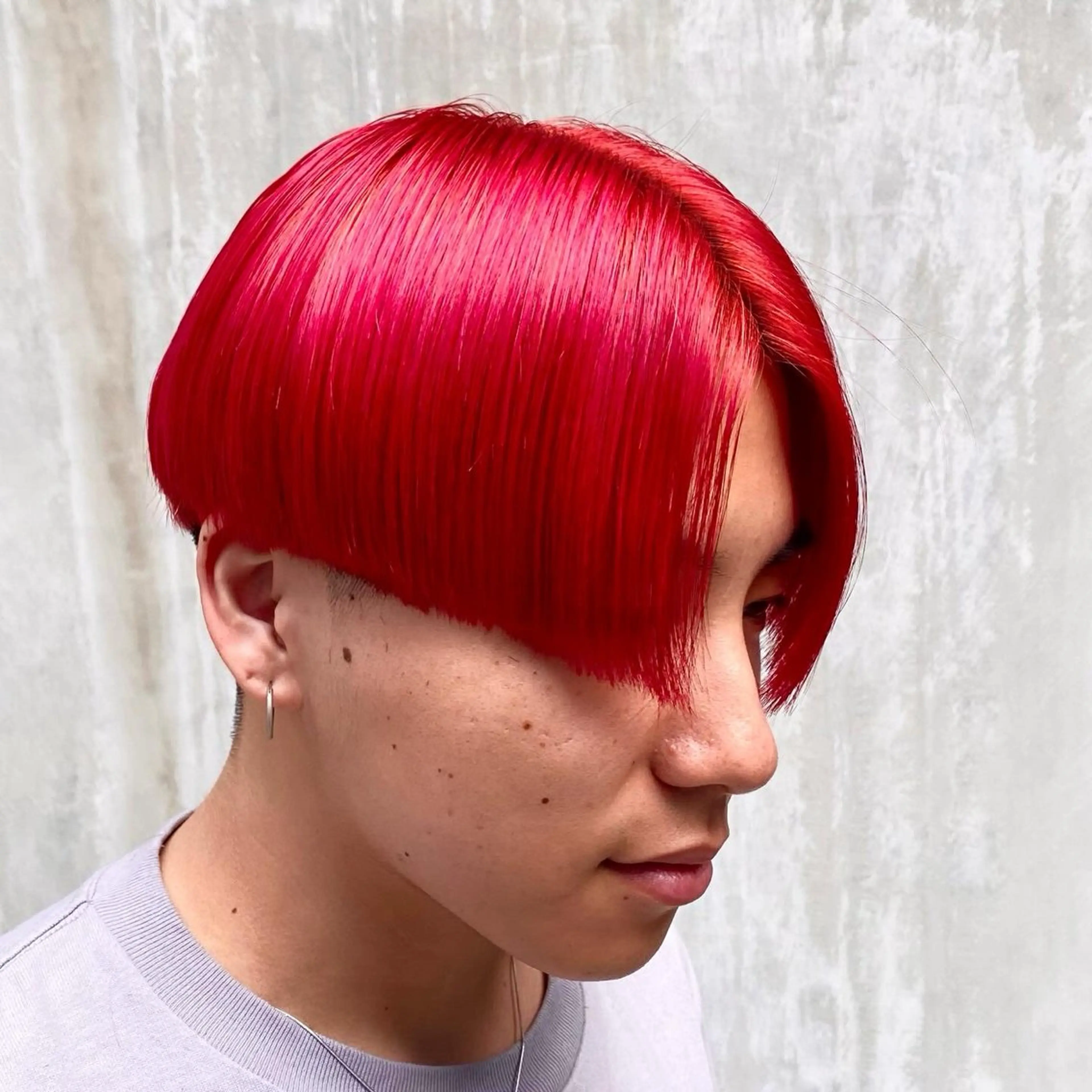 ショート カラー メンズ メンズブリーチ センターパート 刈り上げ ブリーチ レッドカラー カット ヘアカラー トリートメント 艶髪と透明感を ‼️/若林のヘアスタイル