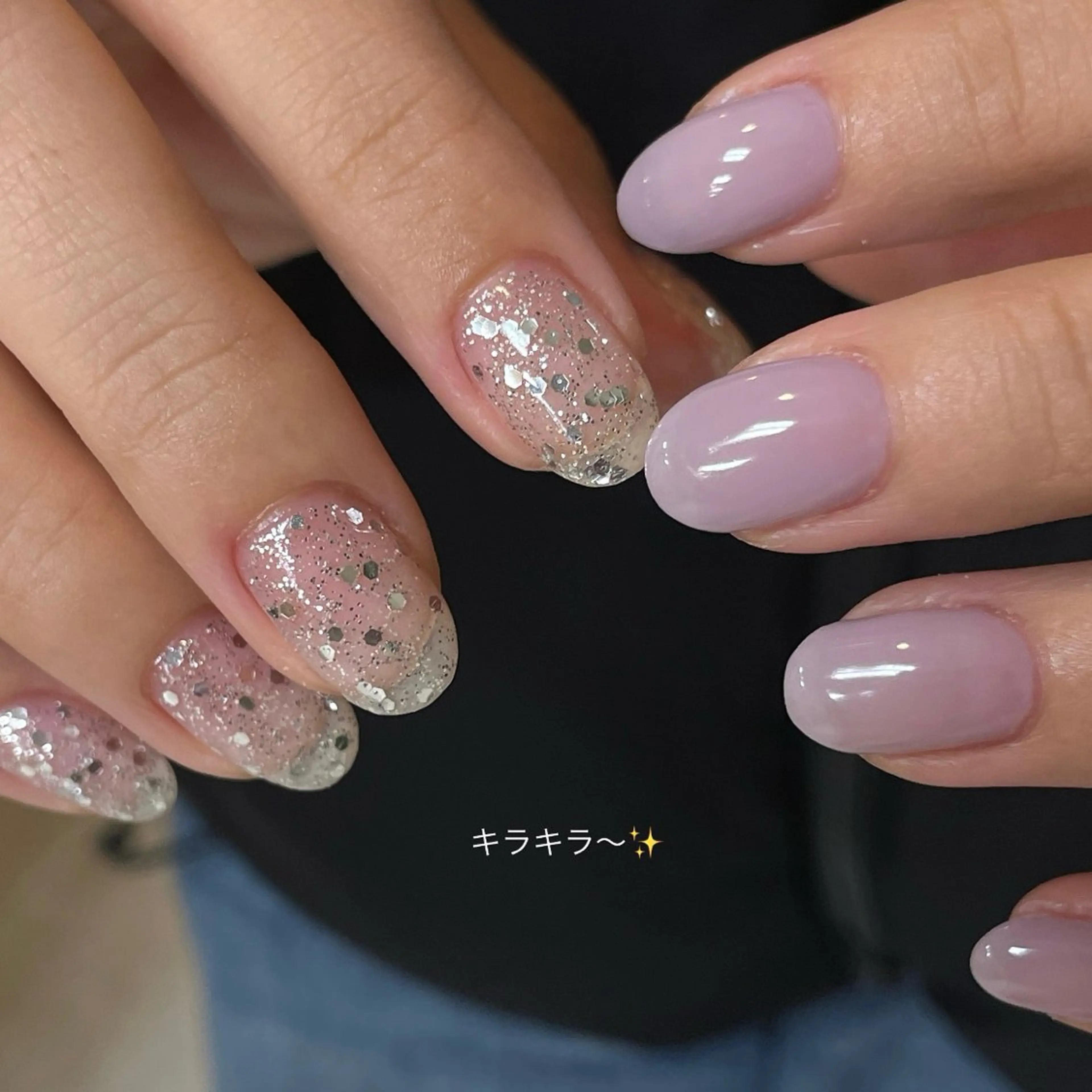 左右で異なる色のアシンメトリーワンカラー¥6500🌷🦋magnet/mirror/auroraは追加料金◎の写真