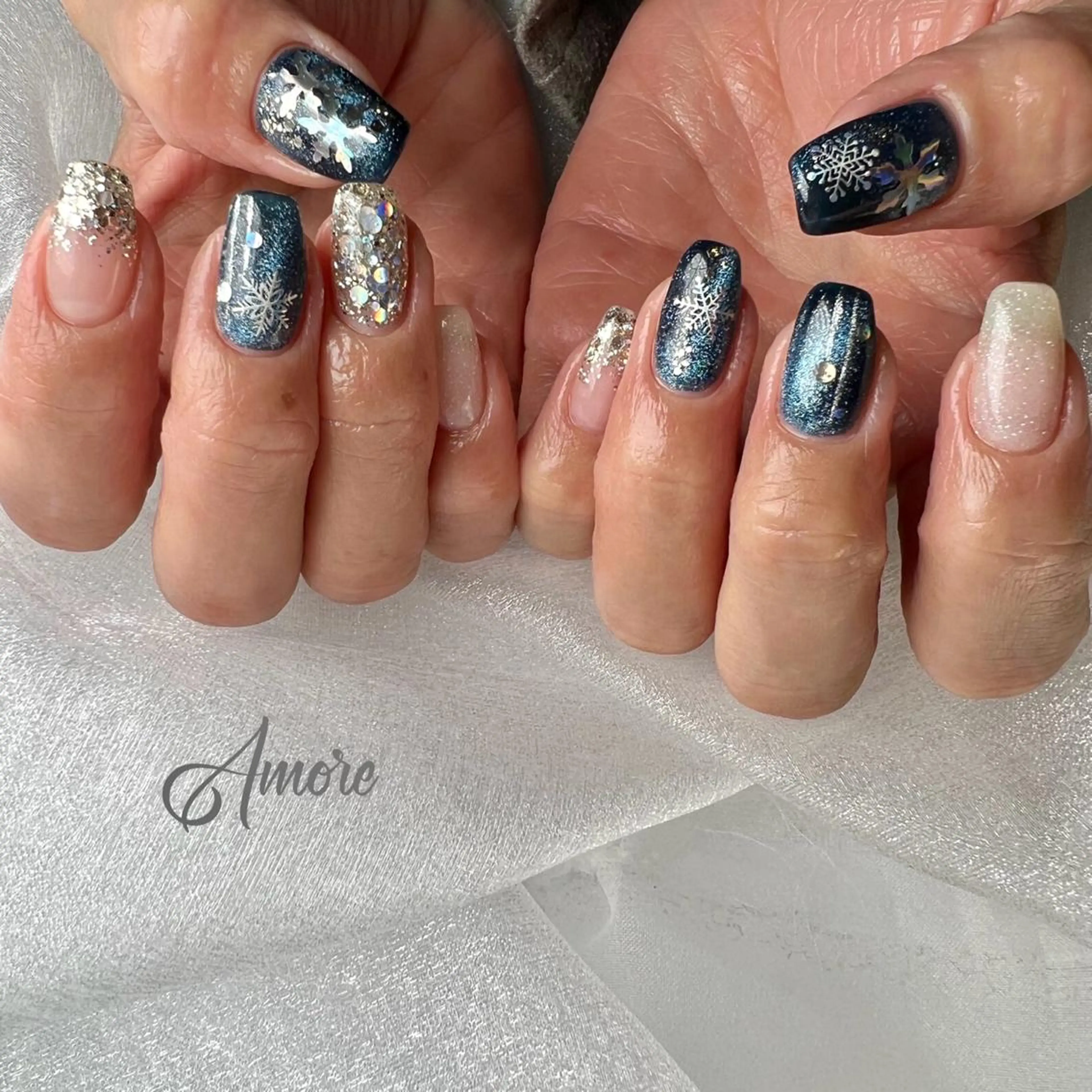 ネイル ジェルネイル ミラーネイル オフィスネイル パラジェル You kyehwaのネイルデザイン