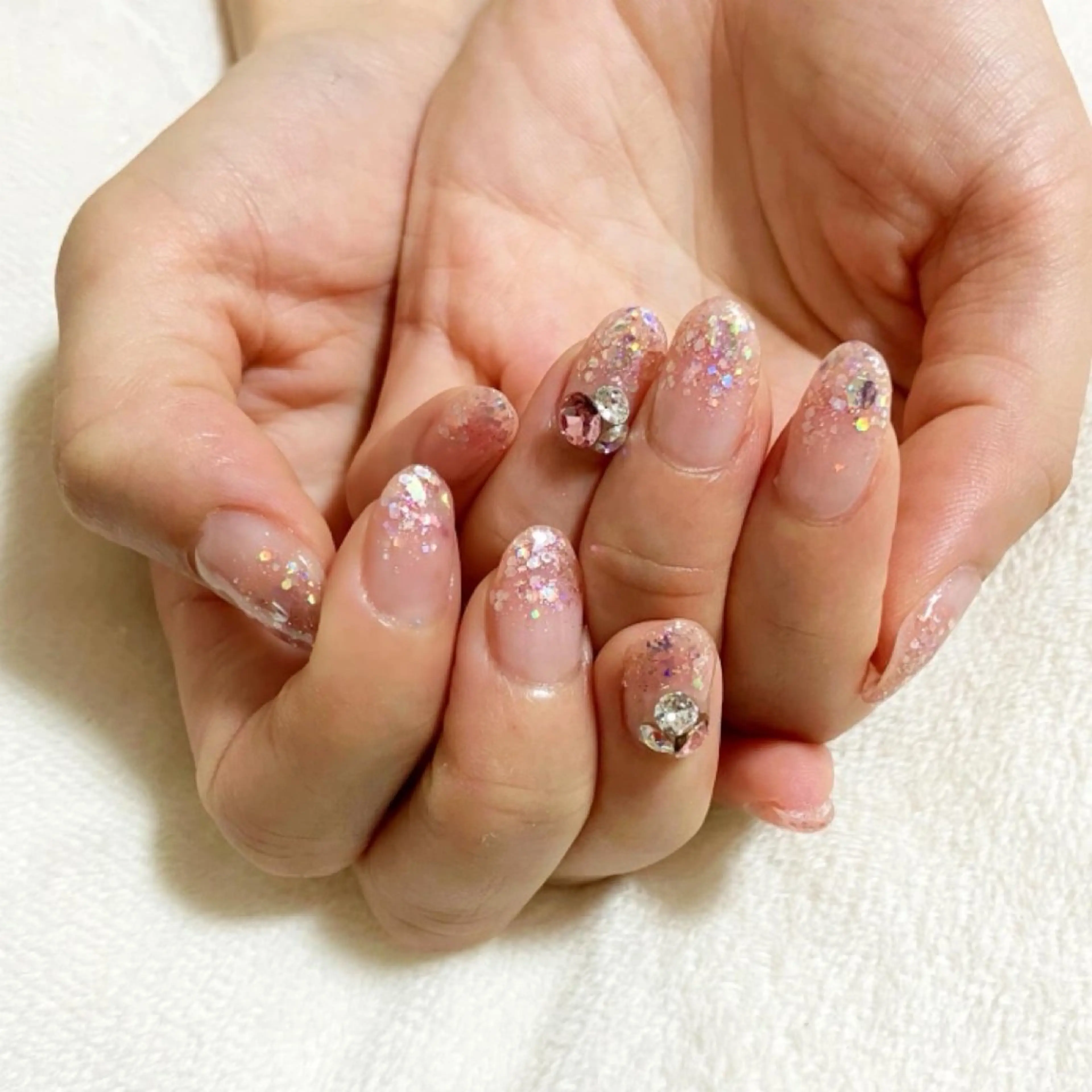 ネイル キラキラネイル ラメ(グリッター) ハンドネイル Nail salon Cielel⟡Ayaのネイルデザイン