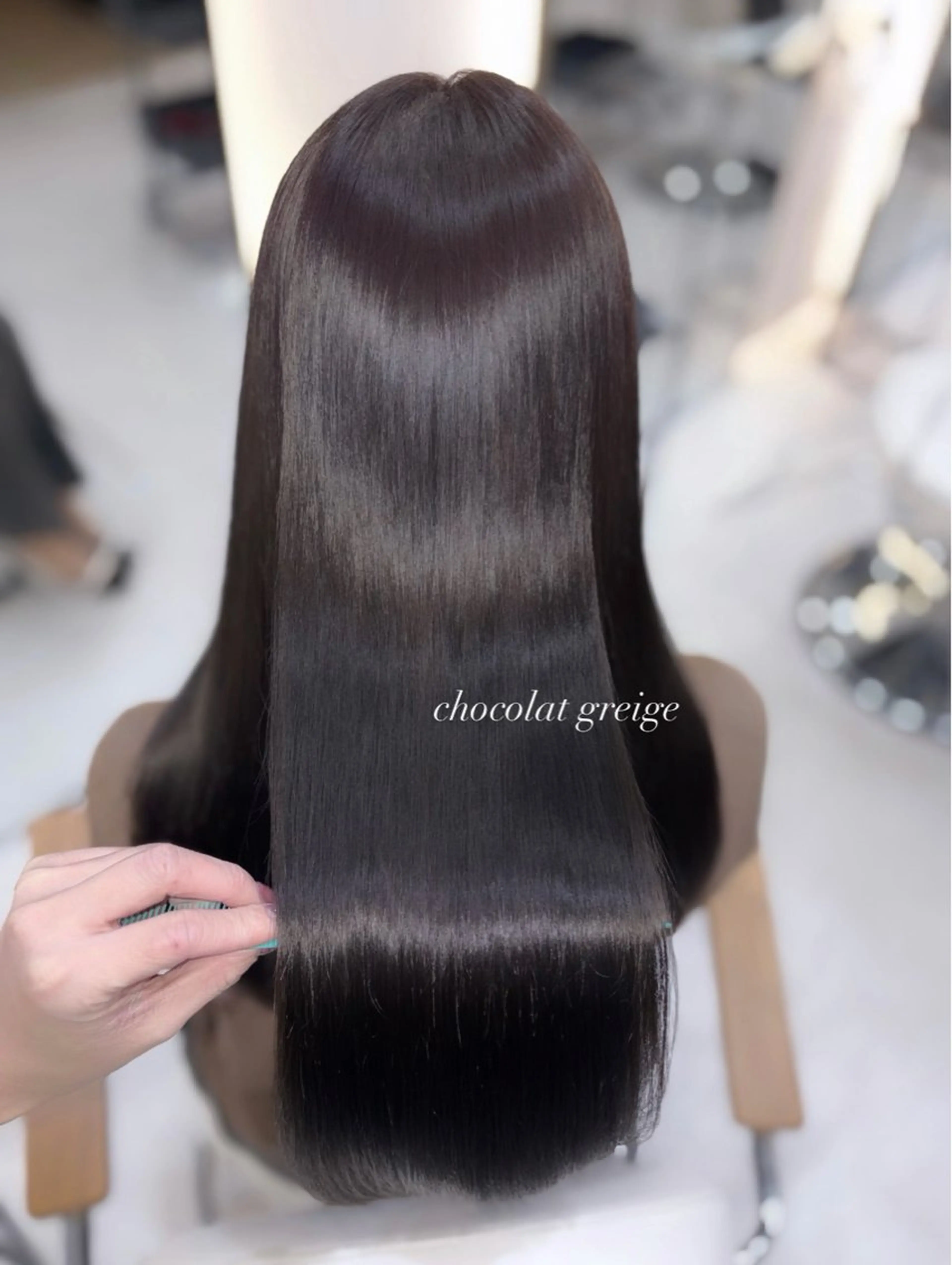 ロング カラー 透明感カラー グレージュ カット ヘアカラー トリートメント 艶髪・透明感カラー・ 韓国ヘア・Yuriのヘアスタイル