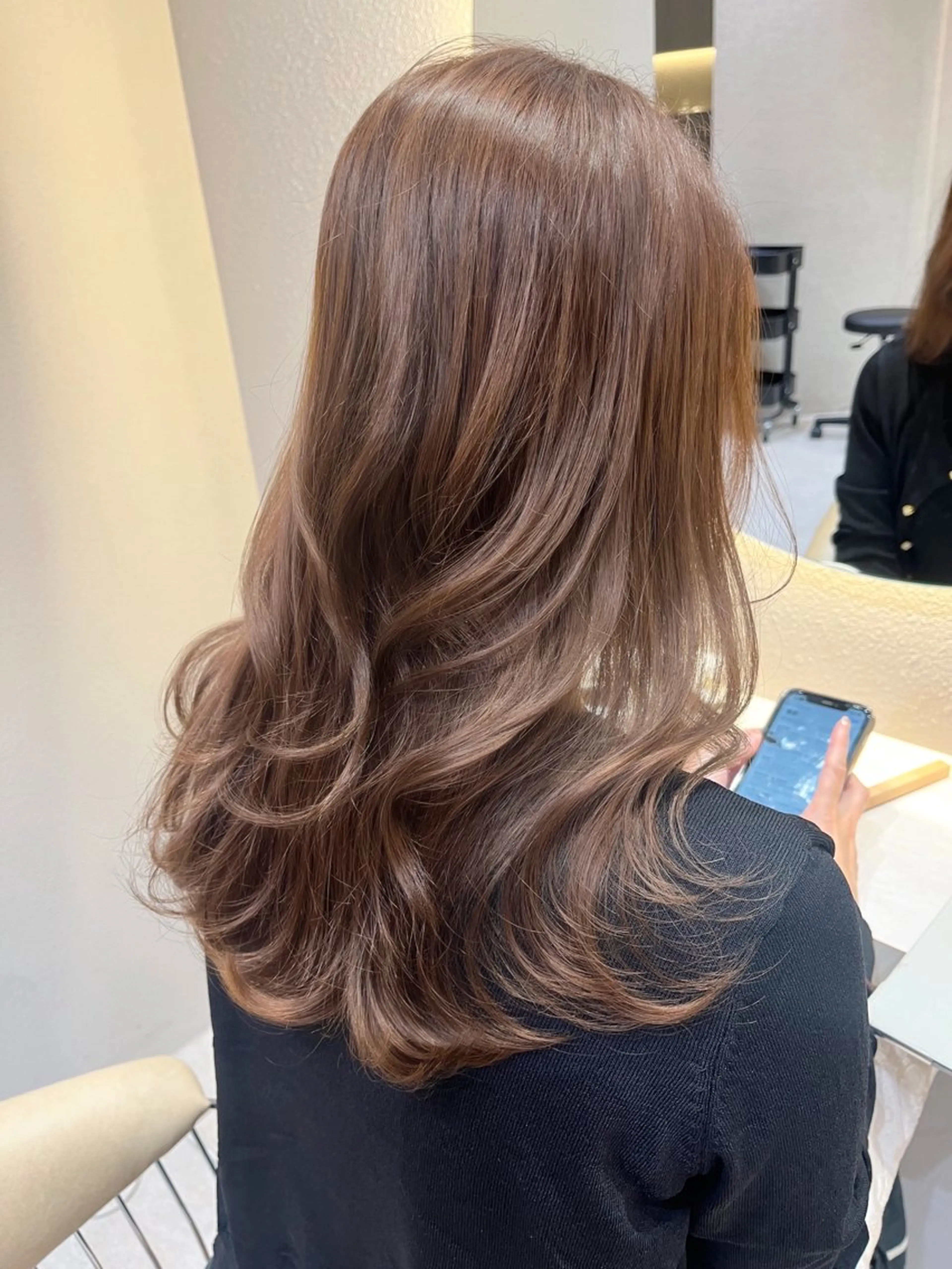 ミディアム カラー 透明感カラー🤎 中川智帆のヘアスタイル