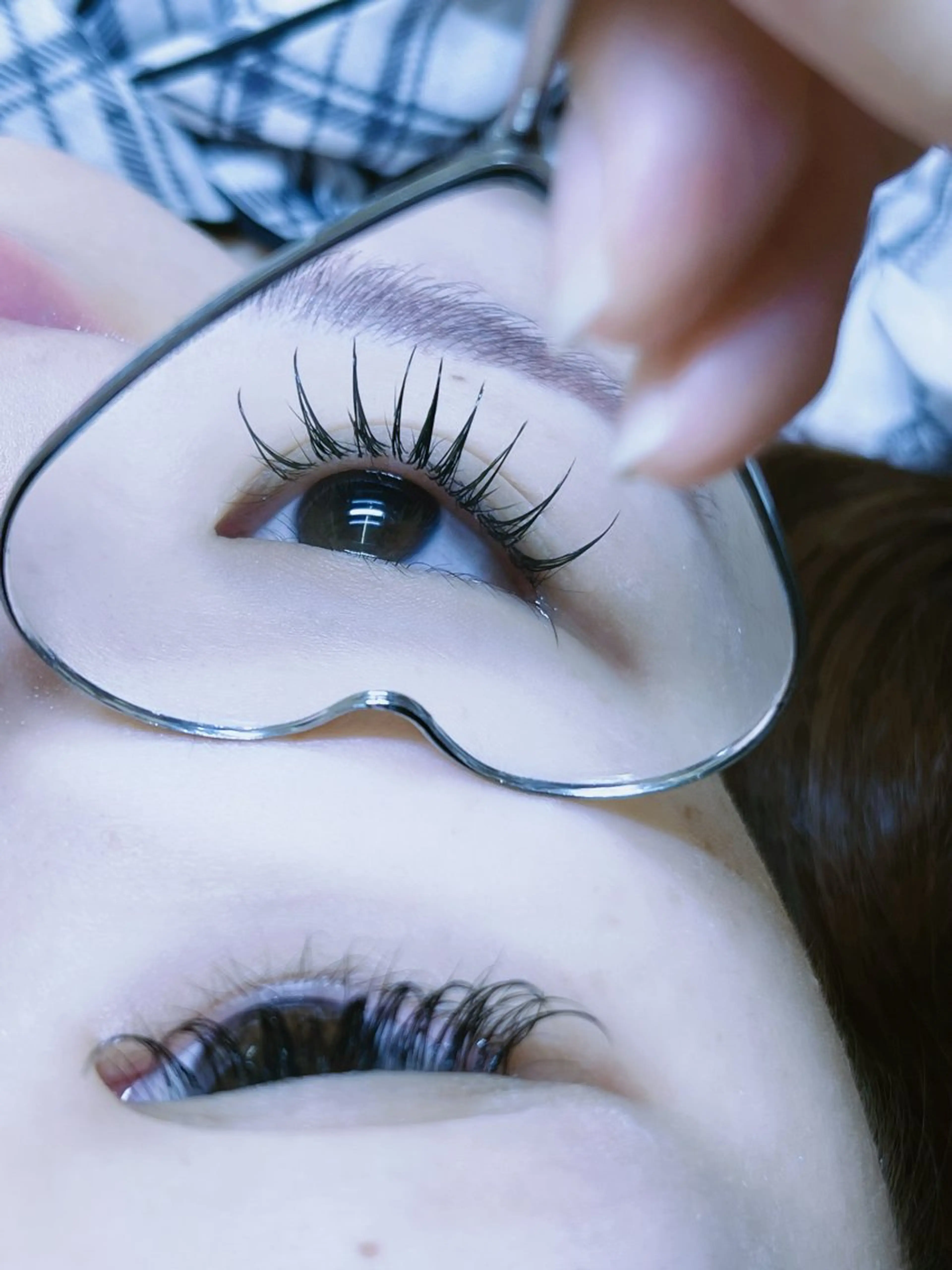 マツエク・マツパ Dカール フラットラッシュ Moe🤍Moon Doll Eyeのマツエク・マツパデザイン