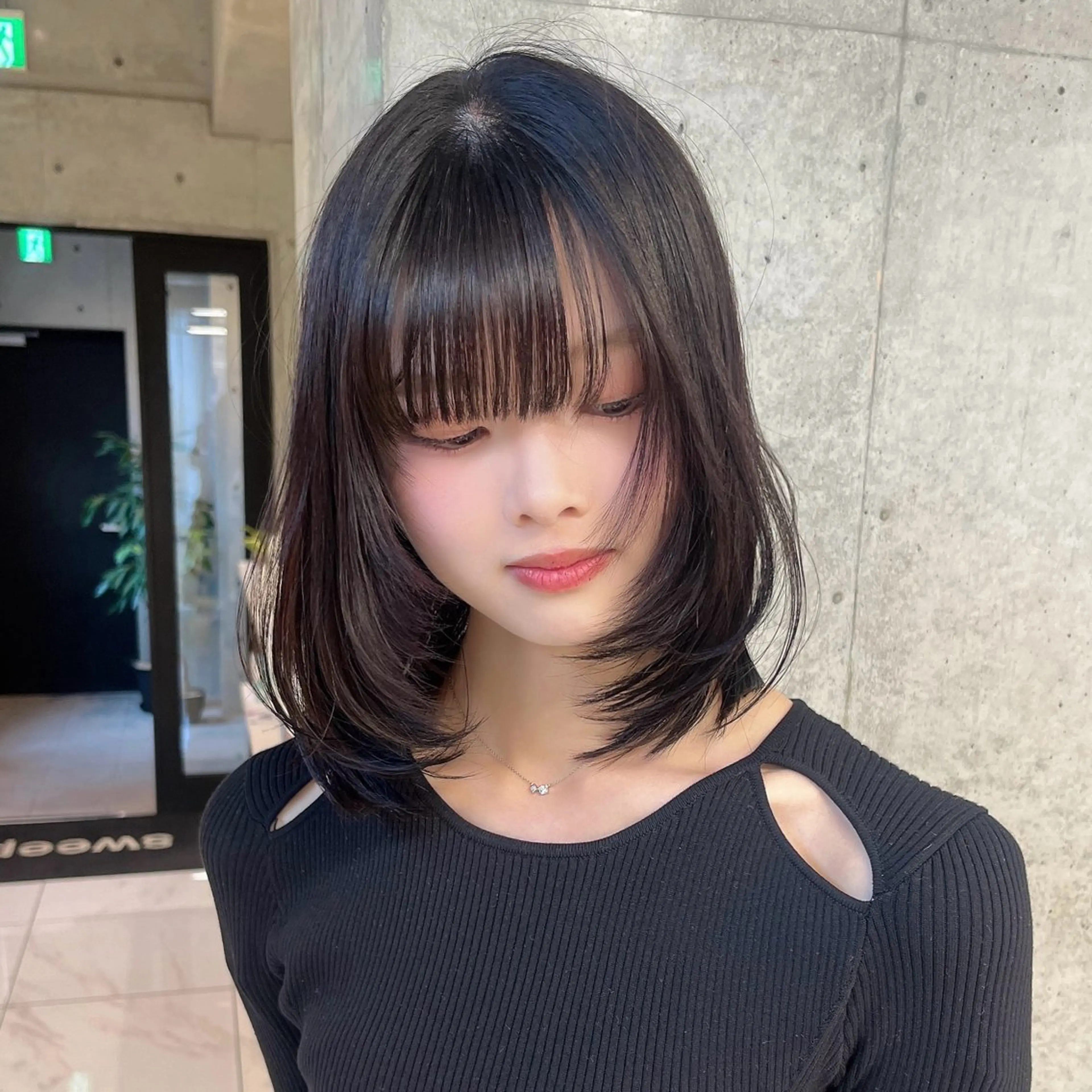 ミディアム ボブ 伸ばしかけ レイヤーカット カット りおな/髪質改善/ カラー /平尾のヘアスタイル